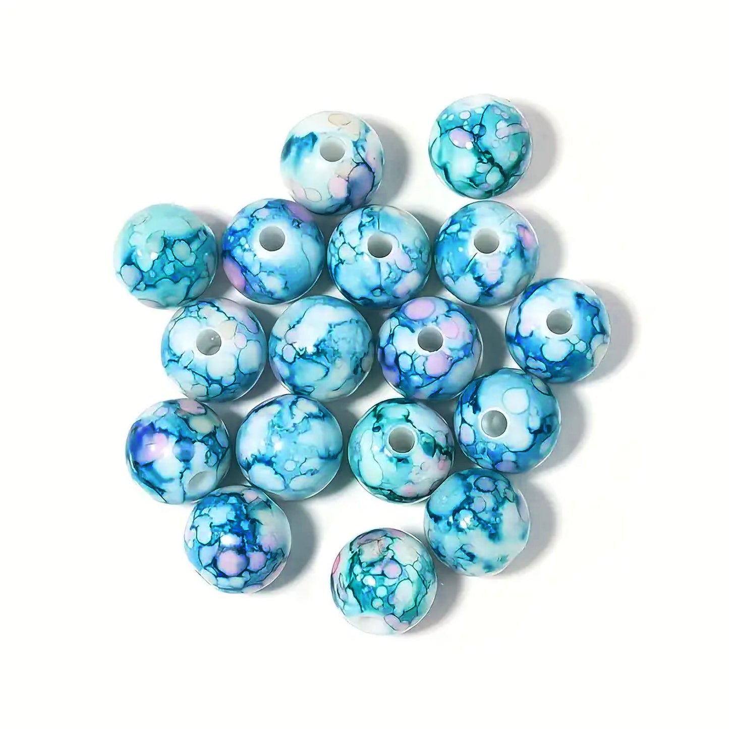 Vibrant Acrylic Marble Beads 8mm