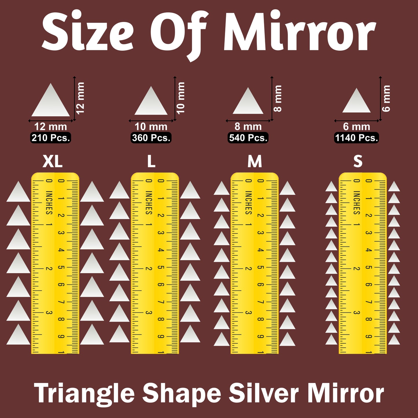 Silver Glass Triangle Craft Pieces