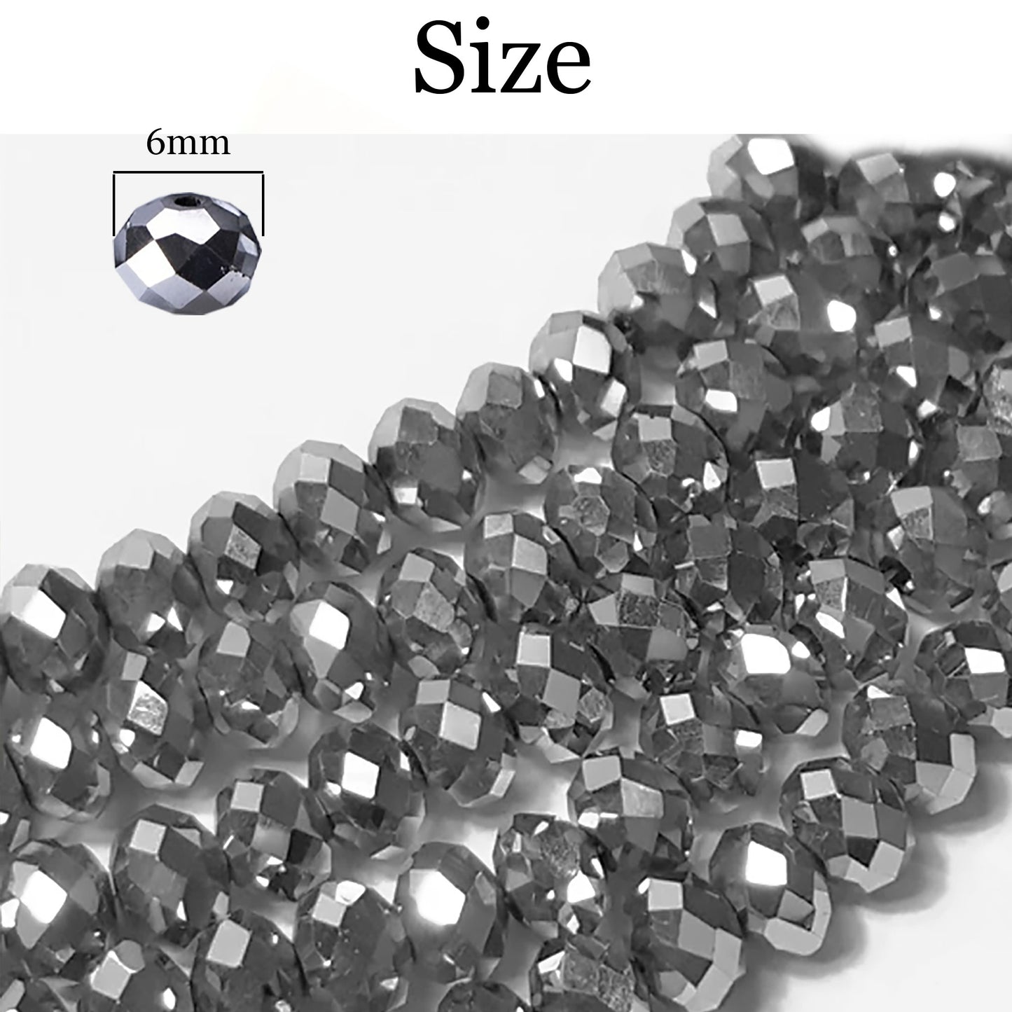 Bicone Plastic Beads - 4mm (1 String)