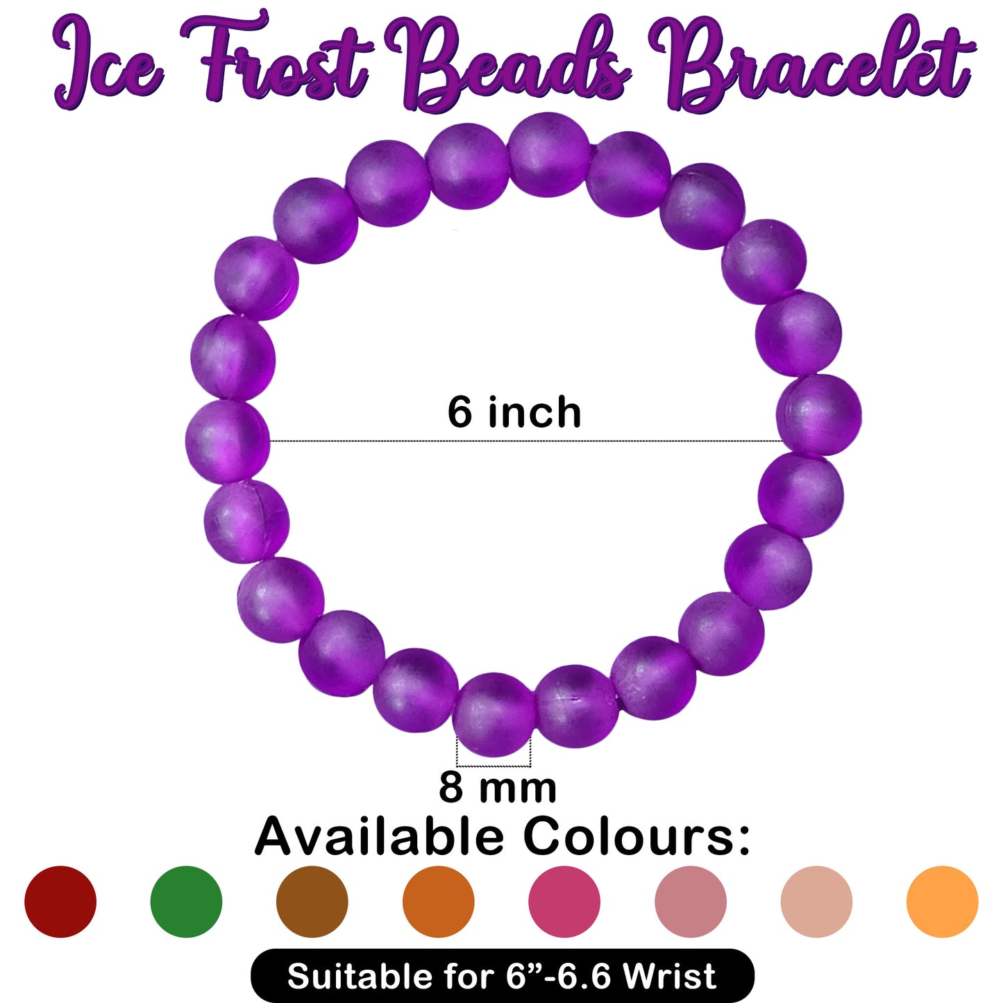 Frost Bracelet for Women and Girls - Ice Matte 8mm Beads