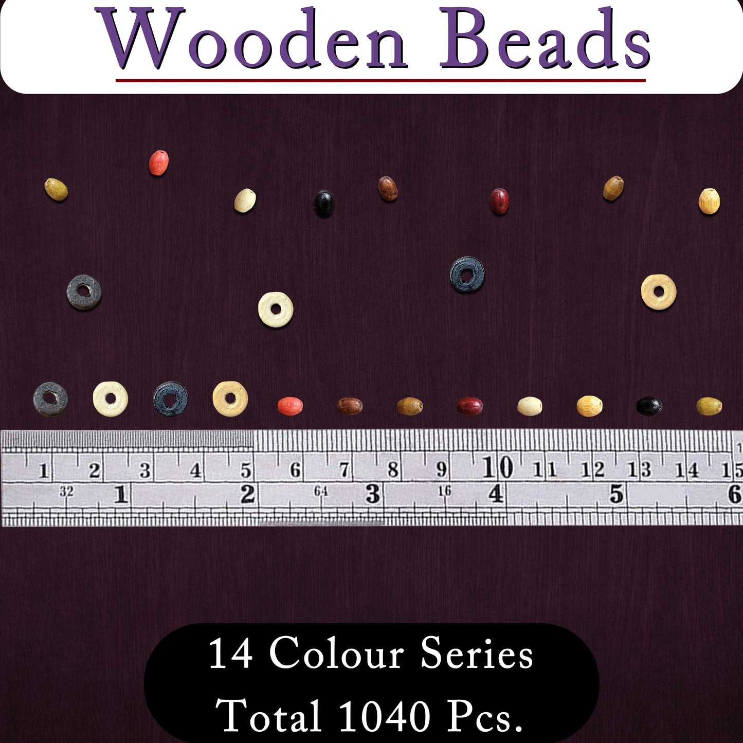 Wooden Beads Combo Set -Multicolor 14 colors series  Beads