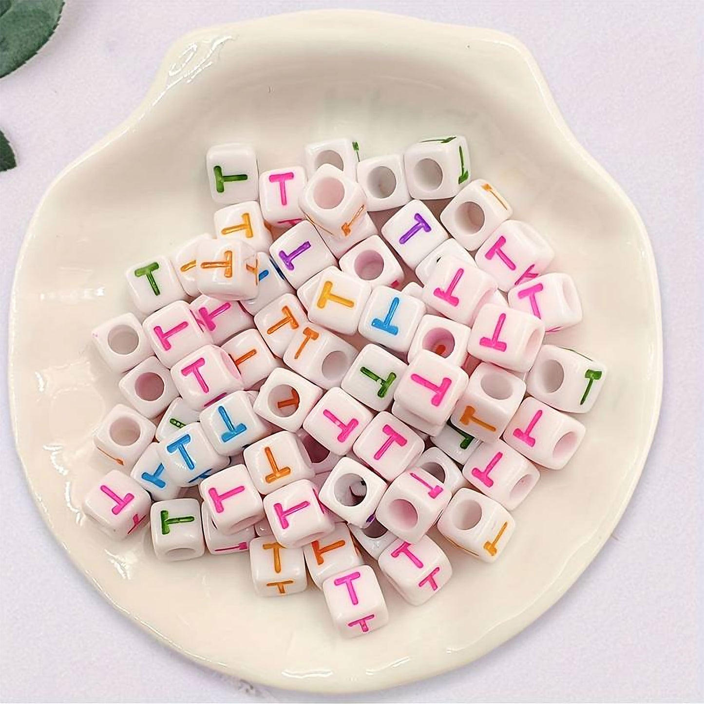 Acrylic Alphabet Cube Beads - Single Letters