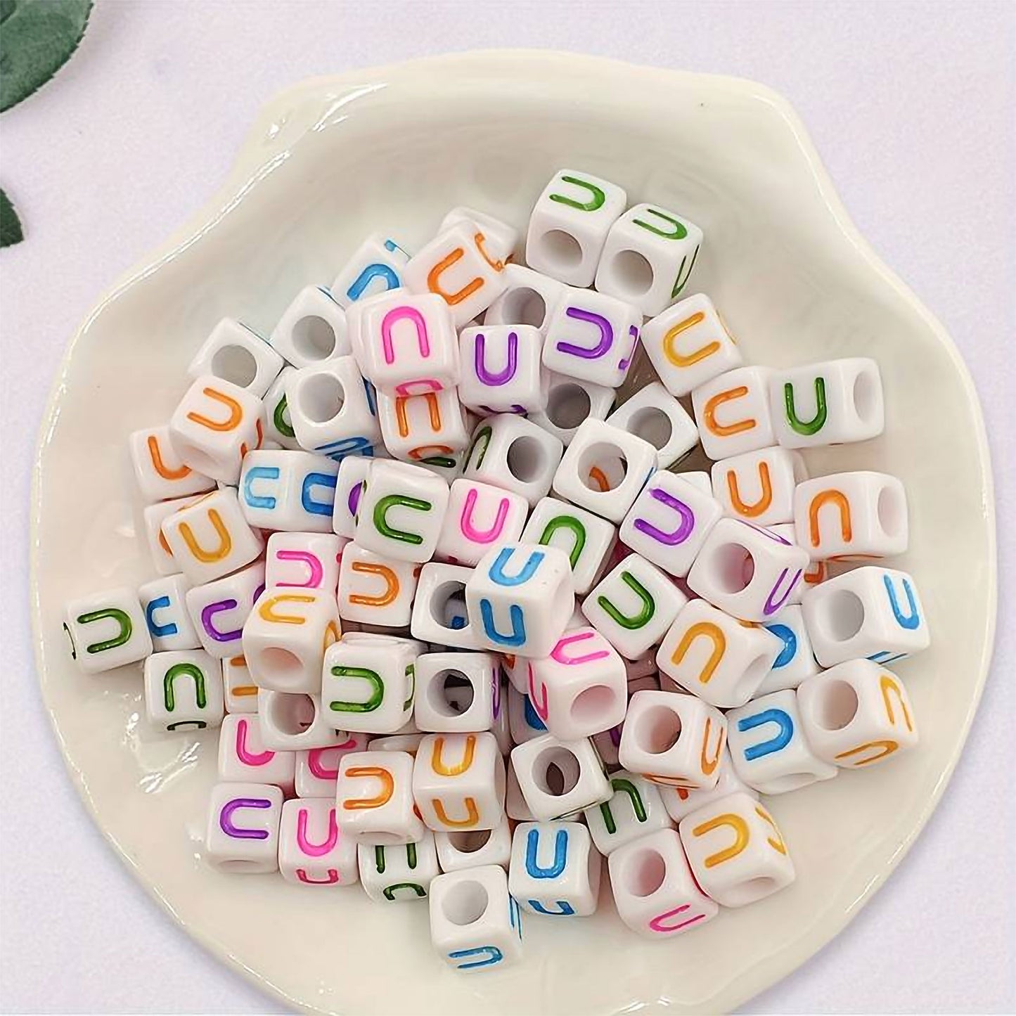 Acrylic Alphabet Cube Beads - Single Letters