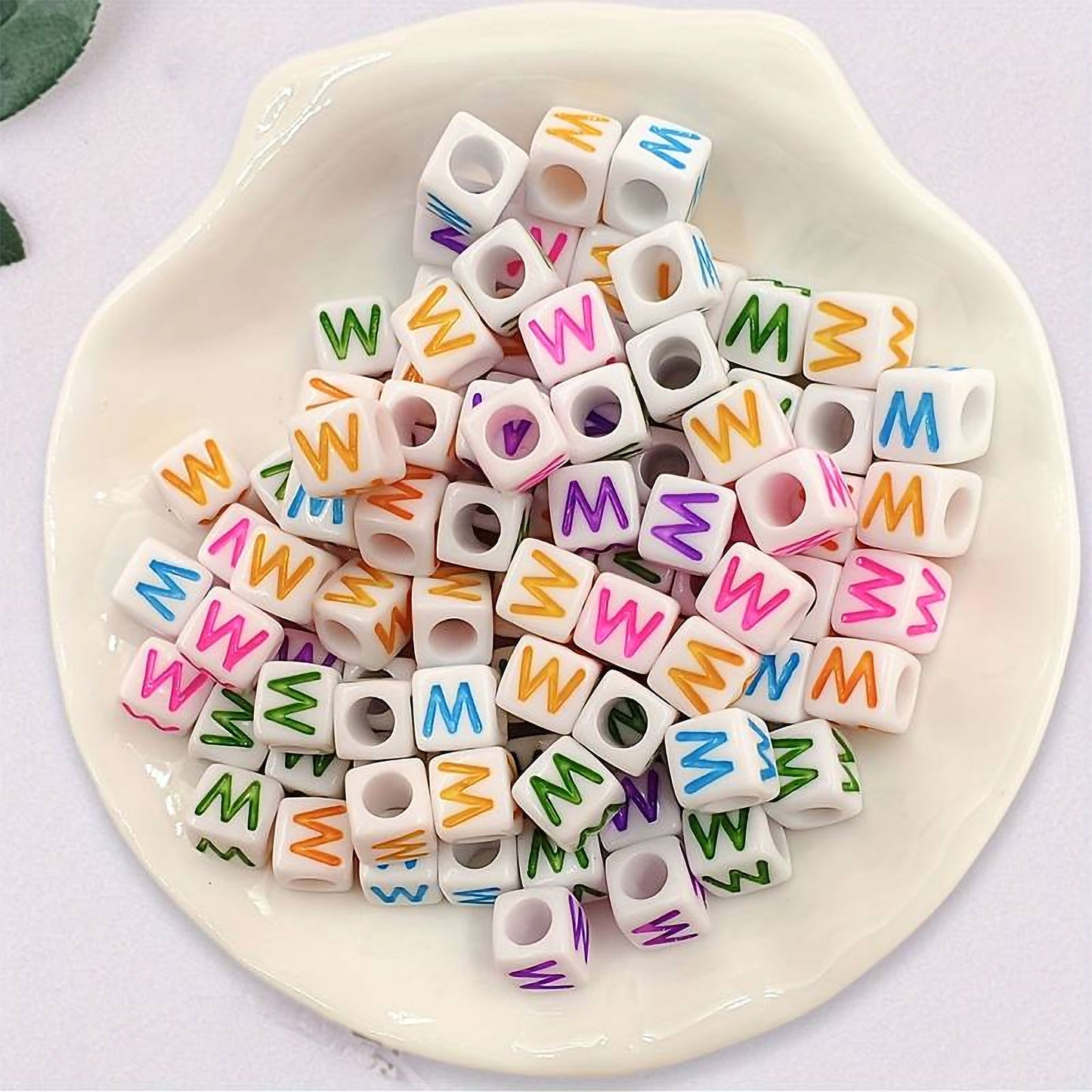 Acrylic Alphabet Cube Beads - Single Letters