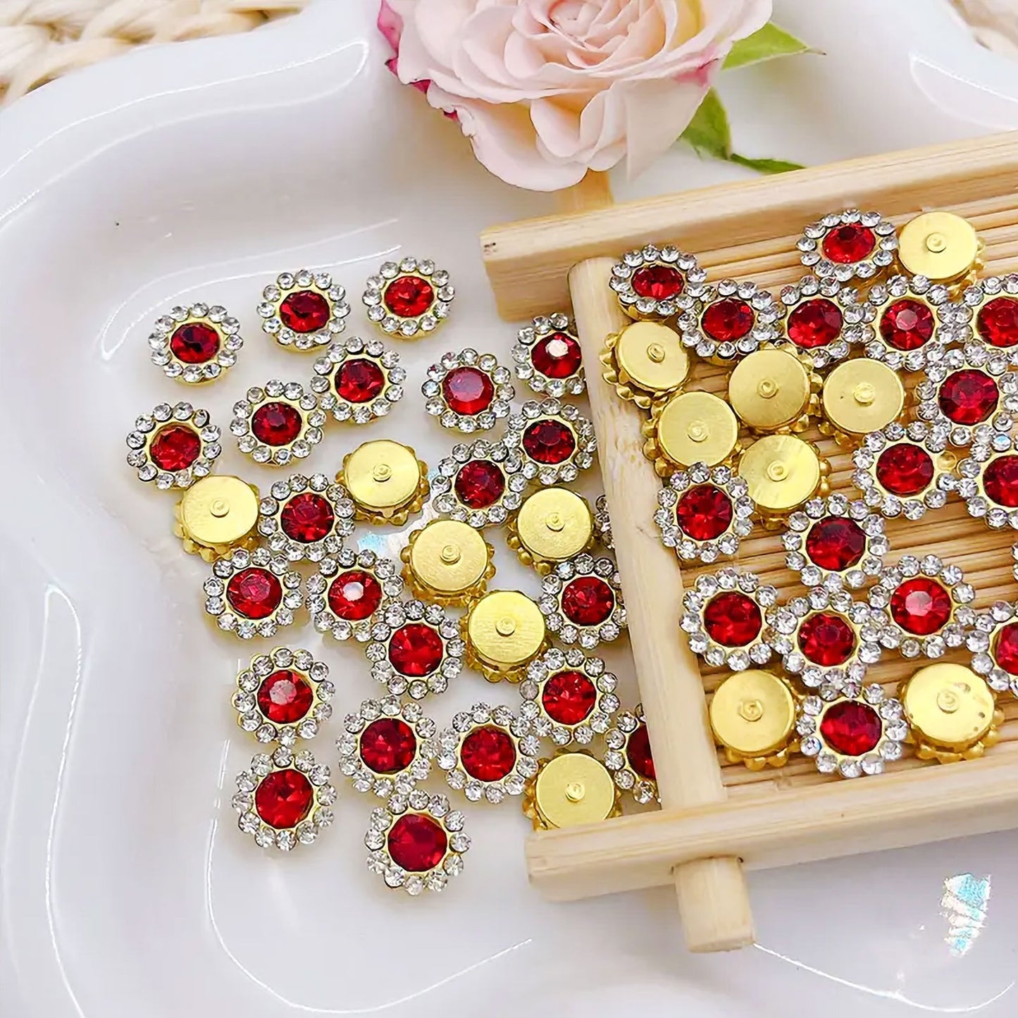 Zarkan Flower Buttons - AAA Quality - 10mm - 40 pcs