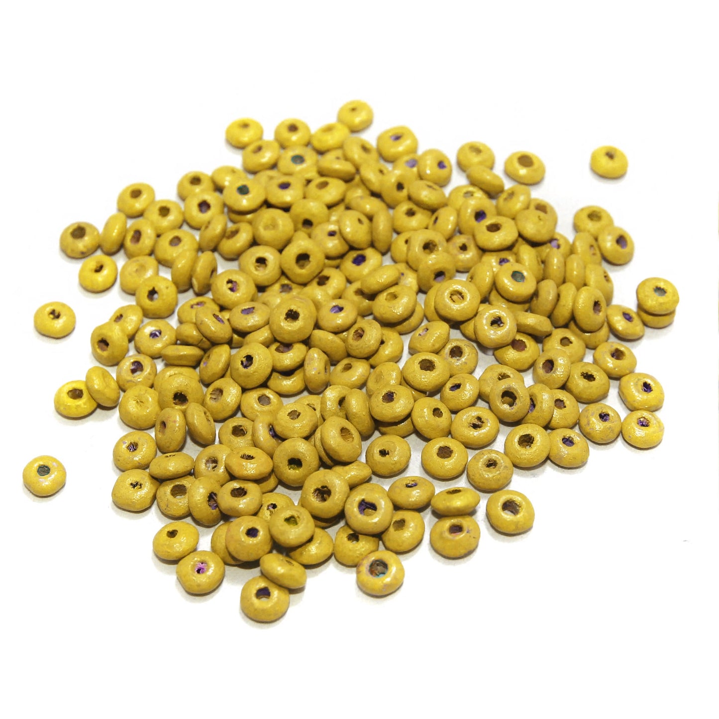 Wooden Round Disc Shaped Beads 8mm - Natural Craft Beads