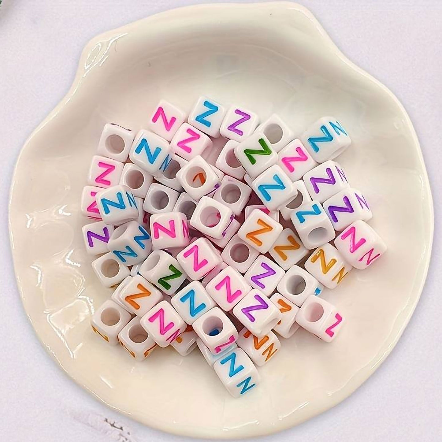 Acrylic Alphabet Cube Beads - Single Letters