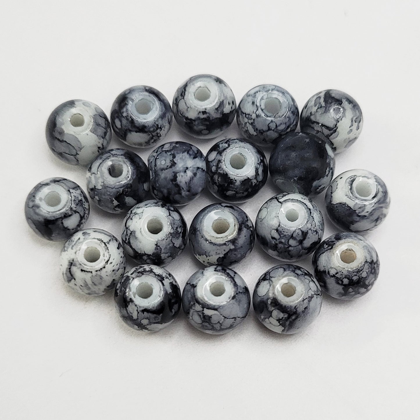 Marble Glass Beads 8mm