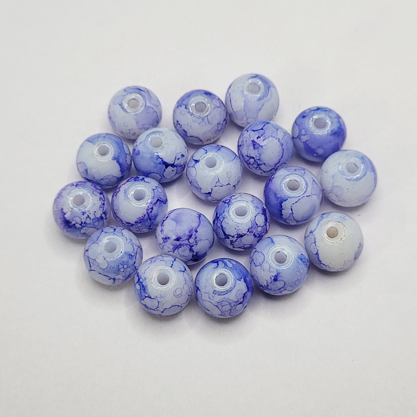 Marble Glass Beads 8mm