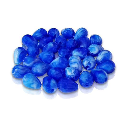 Teardrop Marble Beads - 12x7 mm Acrylic