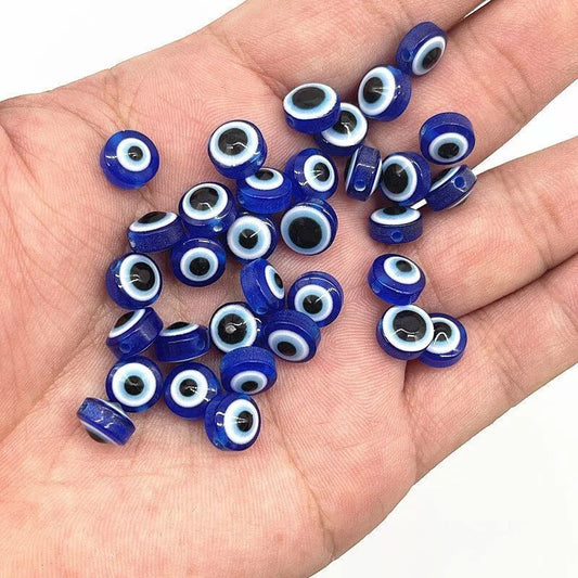 Evil Eye Acrylic Flat Beads - Set of 25 Pcs