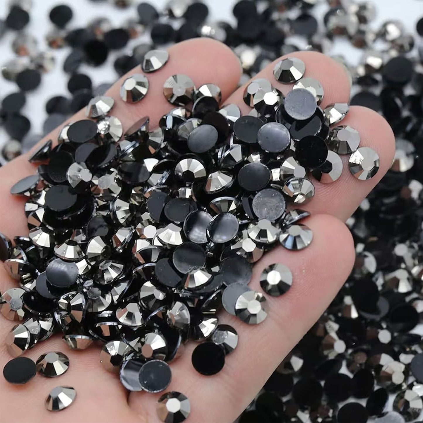 Flat Black Chandla Rhinestones