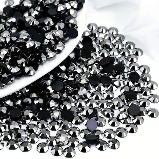 Flat Black Chandla Rhinestones