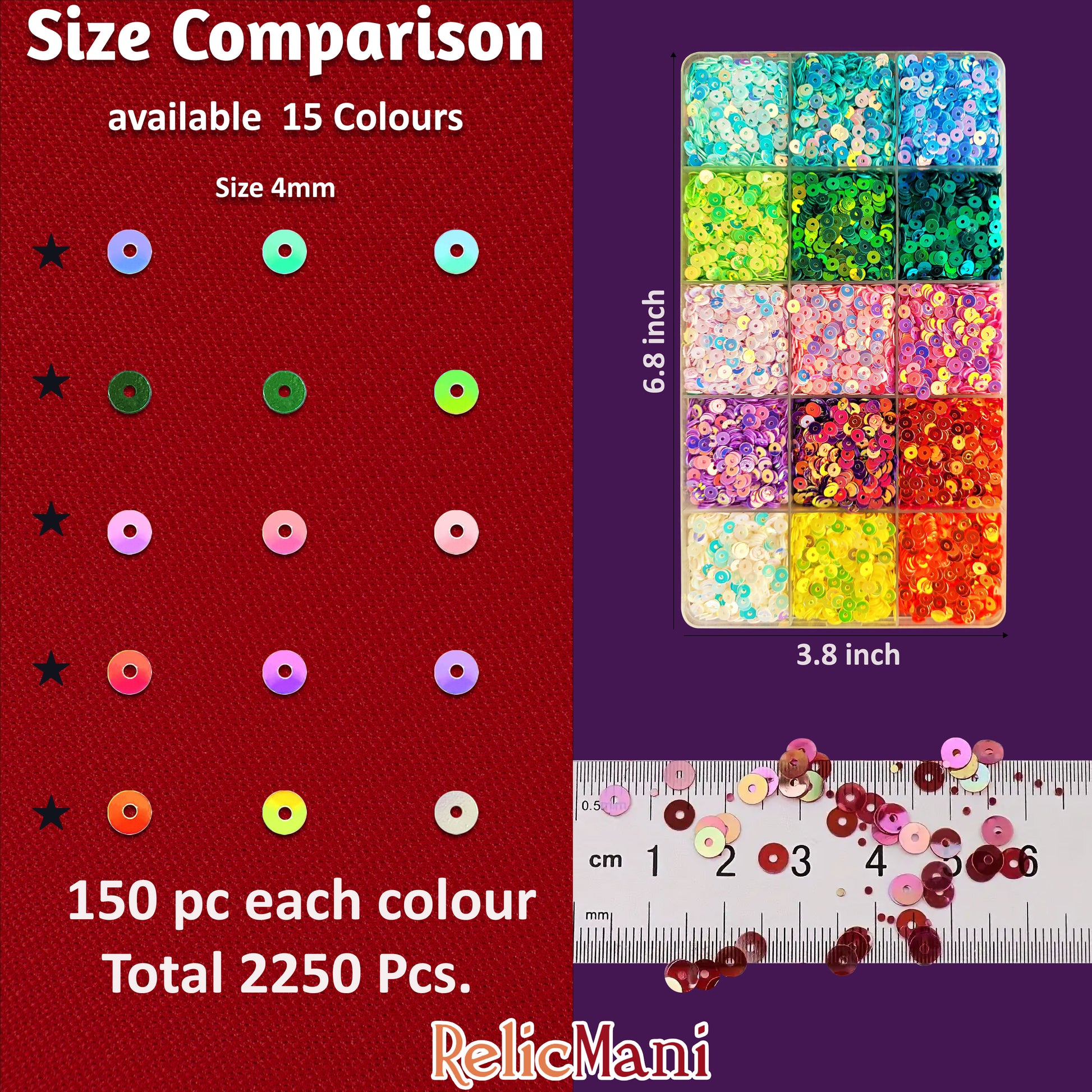 Multicolour Sequin Set for Crafts