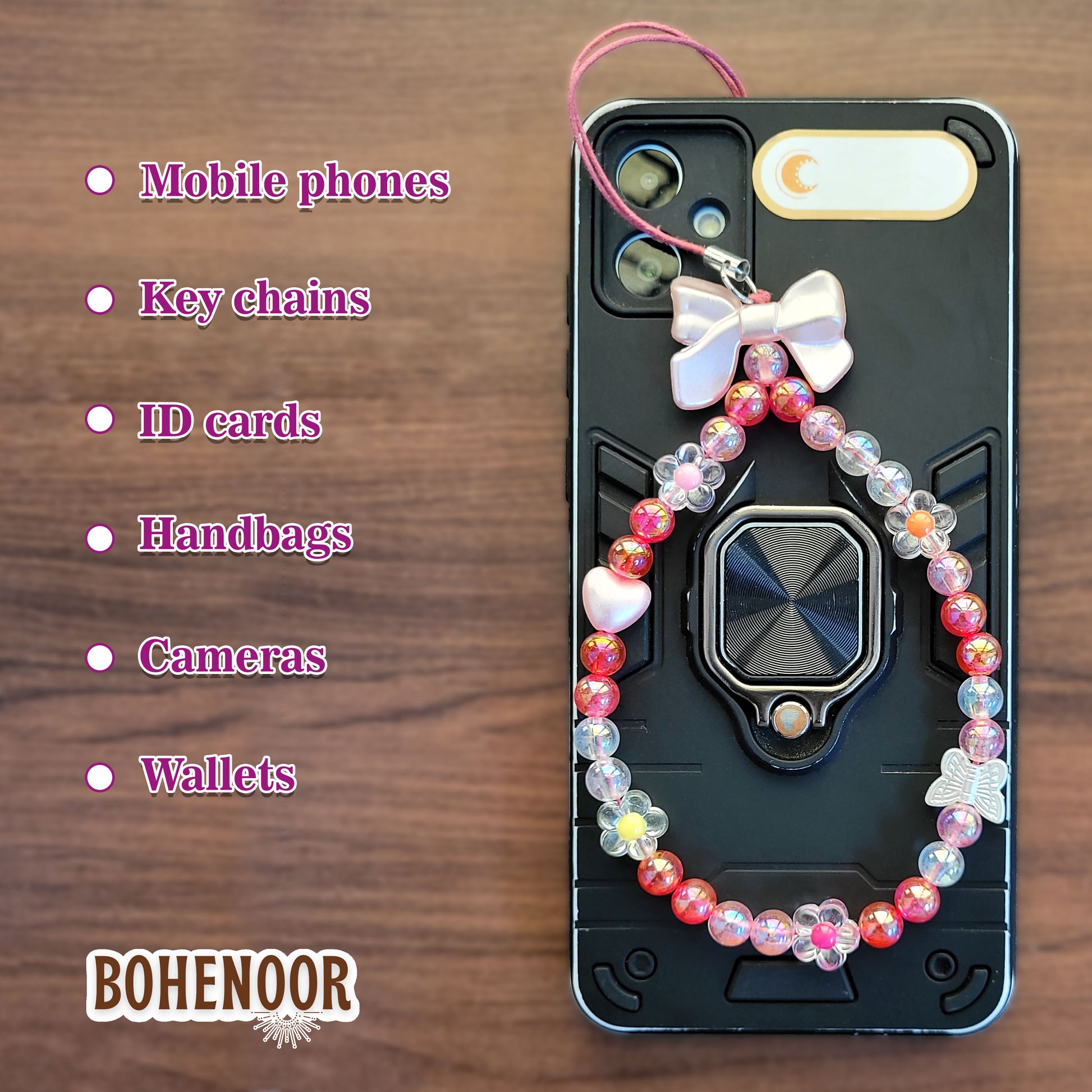 Multicolour Beaded Phone Charm