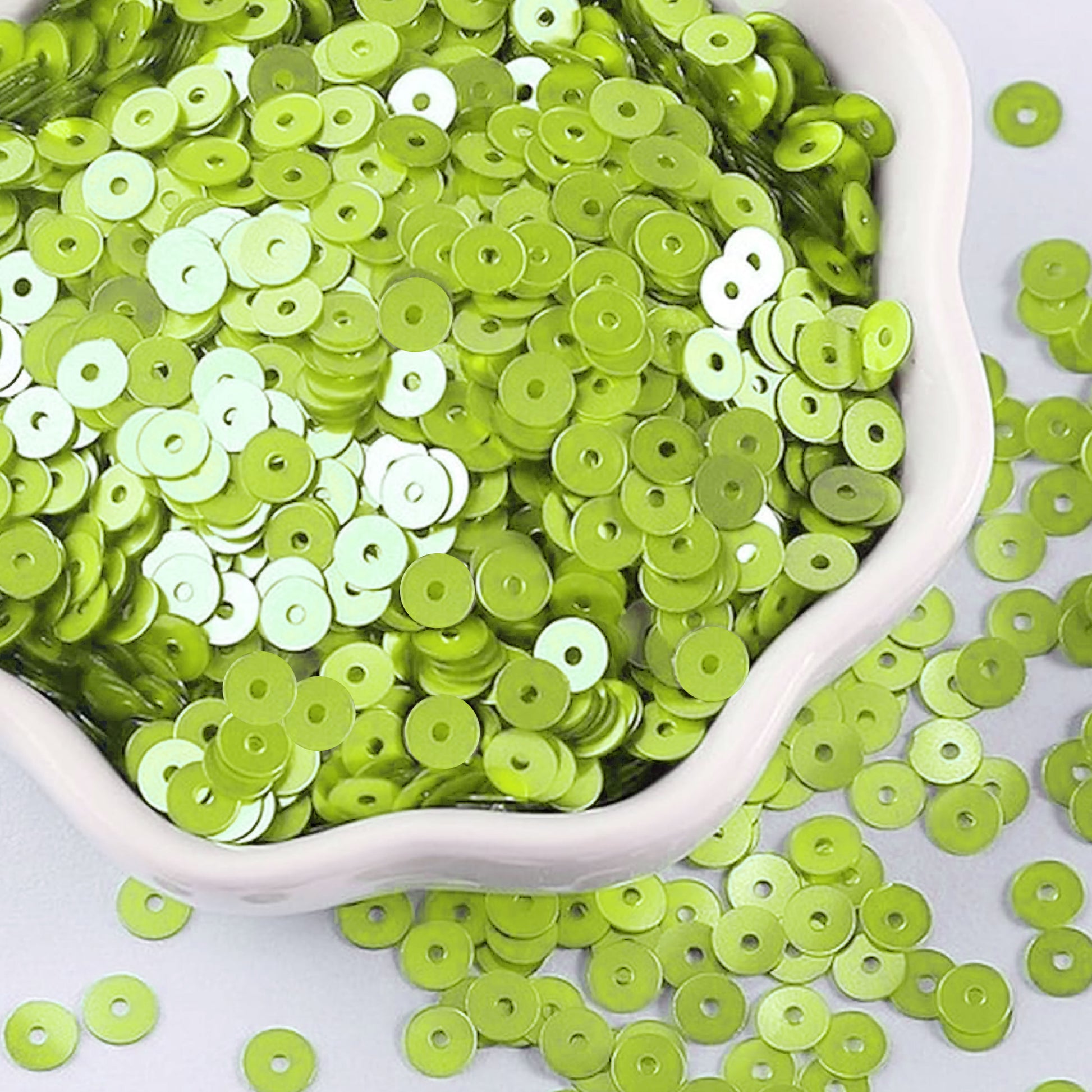 Pastel Pearl Sequins - Pea Green