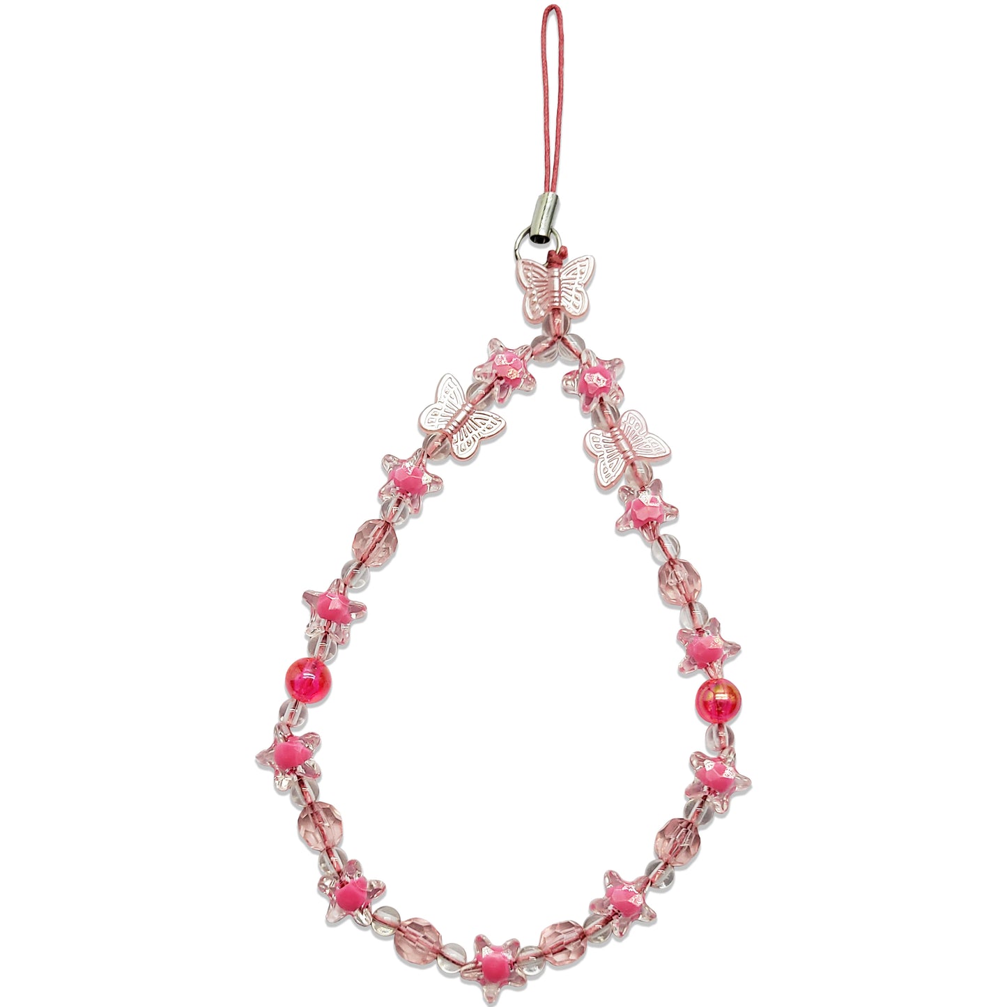 Pink Beaded Phone Charm