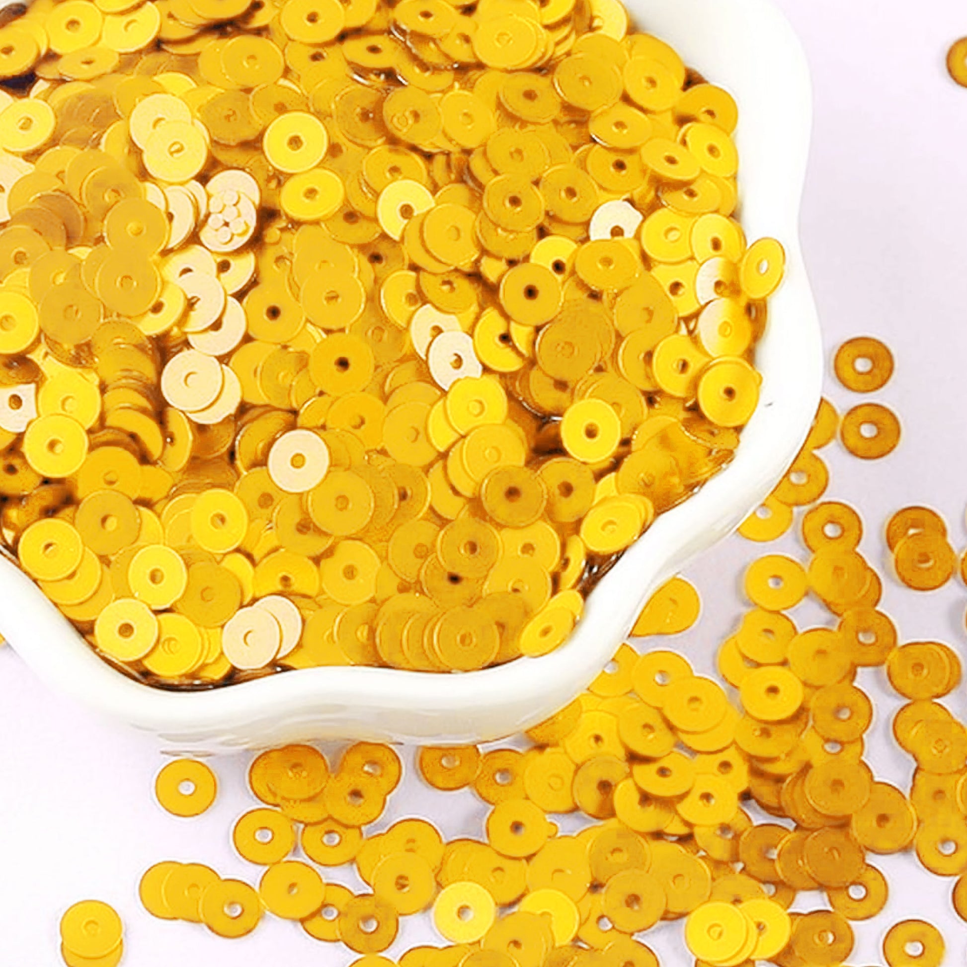 Yellow Round Sequins for Crafting