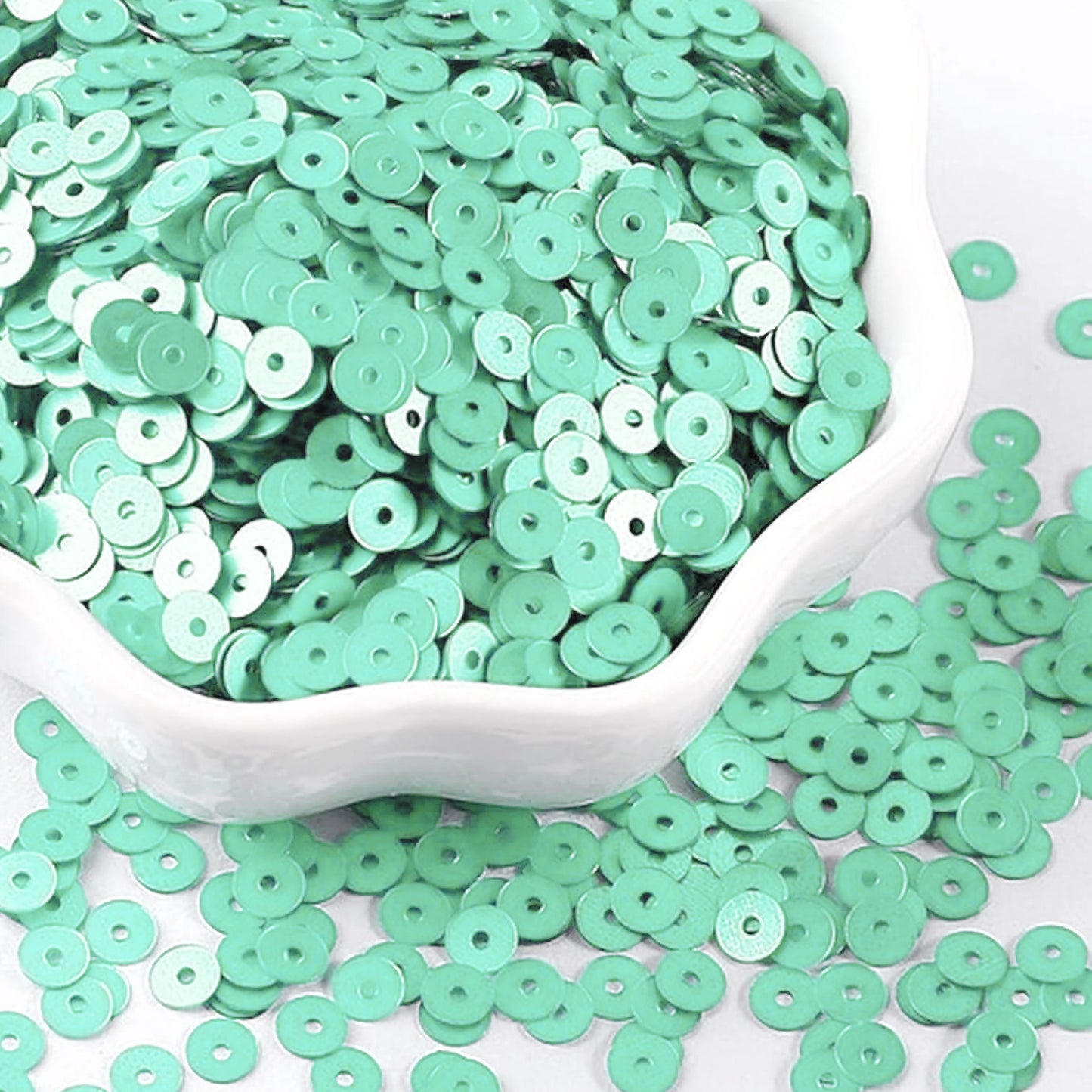 Aqua Round Plastic Sequins