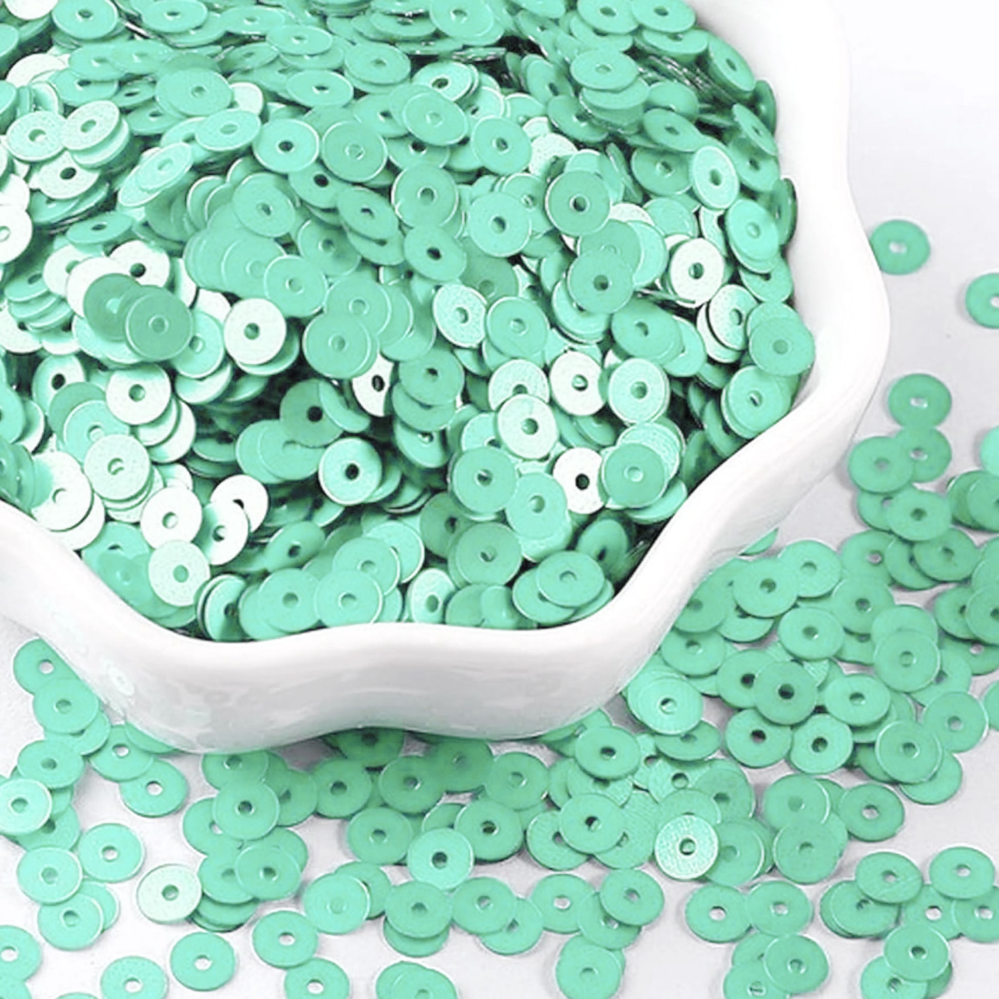 Aqua Round Plastic Sequins