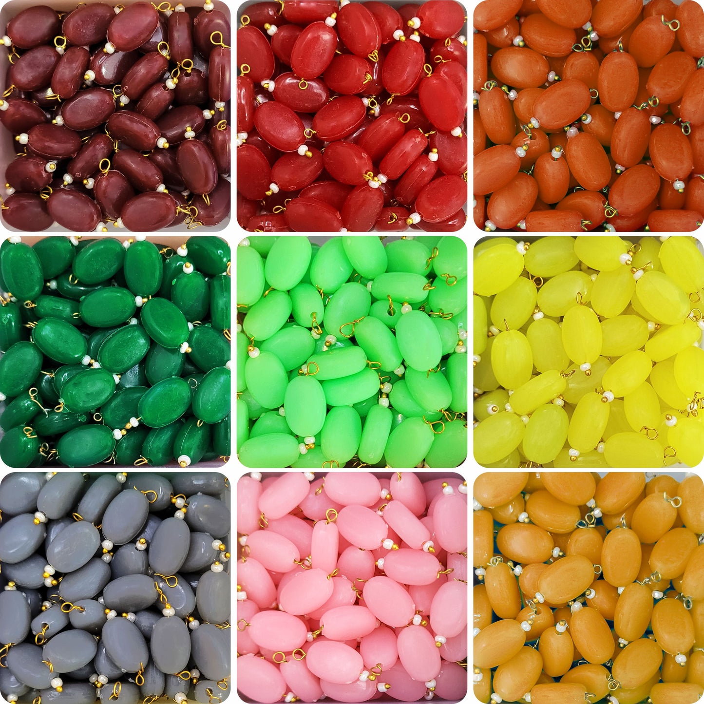 Oval Plastic Hanging Beads Set - Multicolour