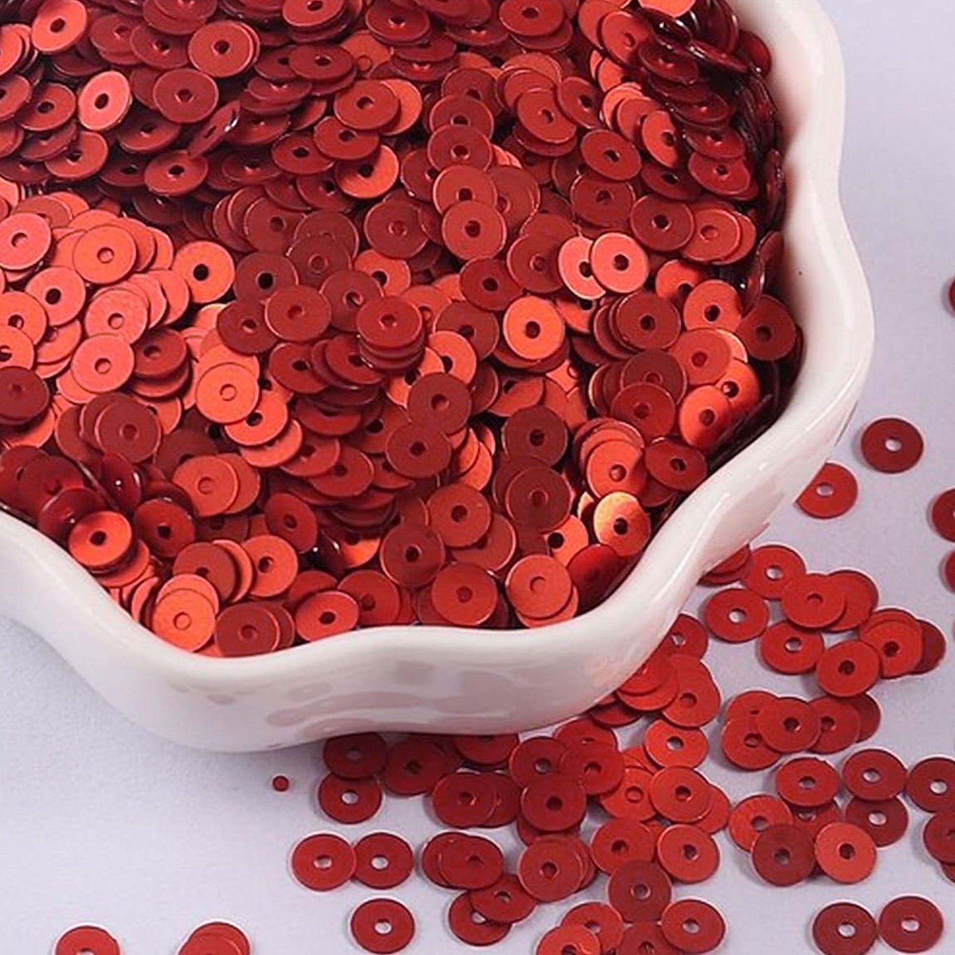 Round Sequins in Dark Red