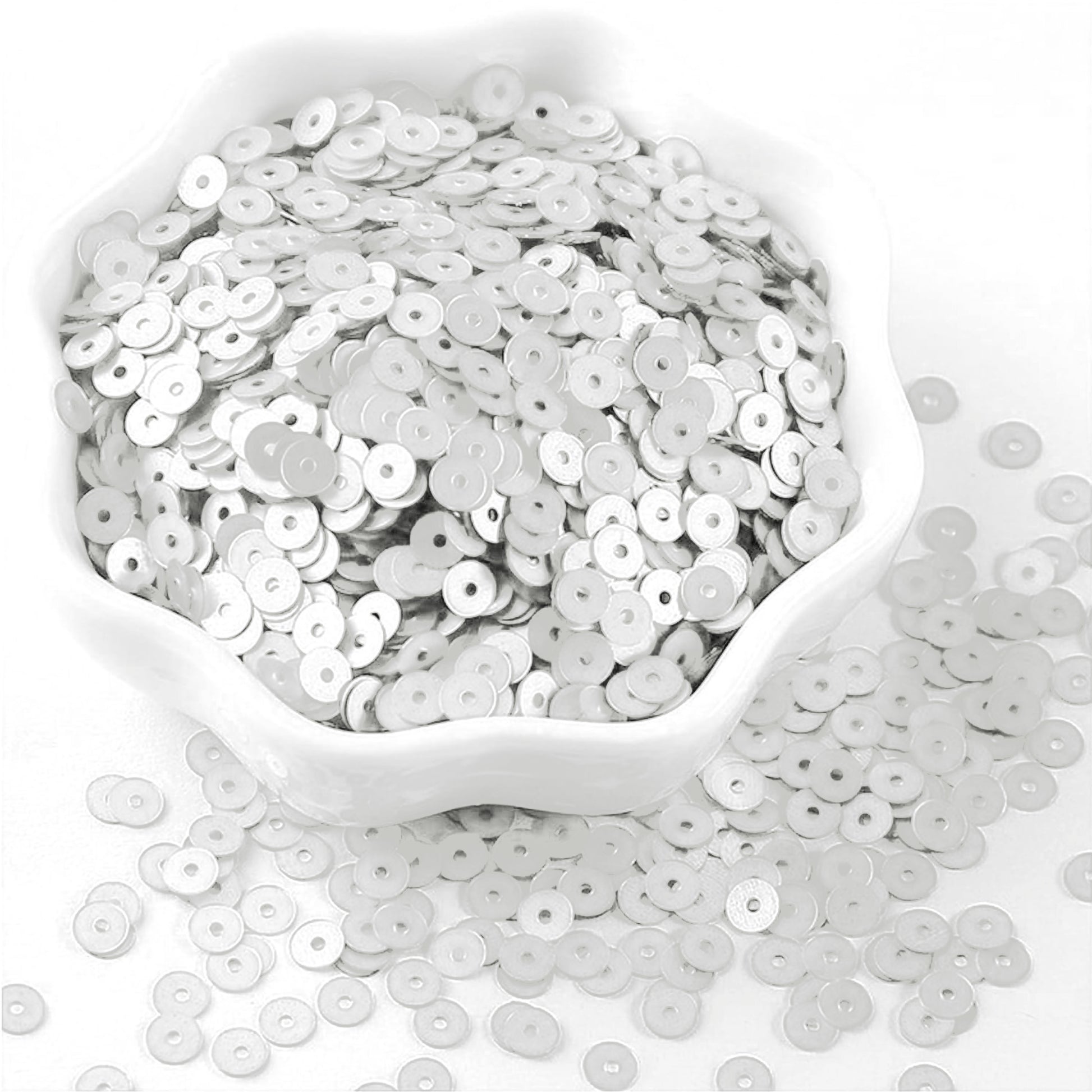 White Round Sequins for Crafting