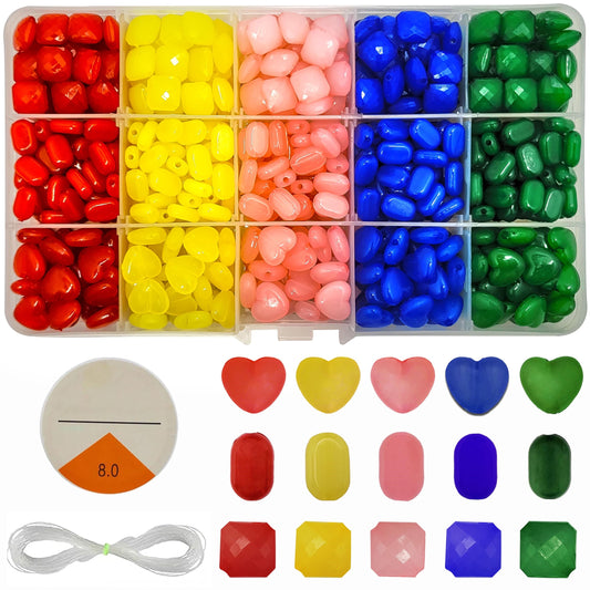 Mega Beads Combo Set for Crafts - 15 Different Shapes