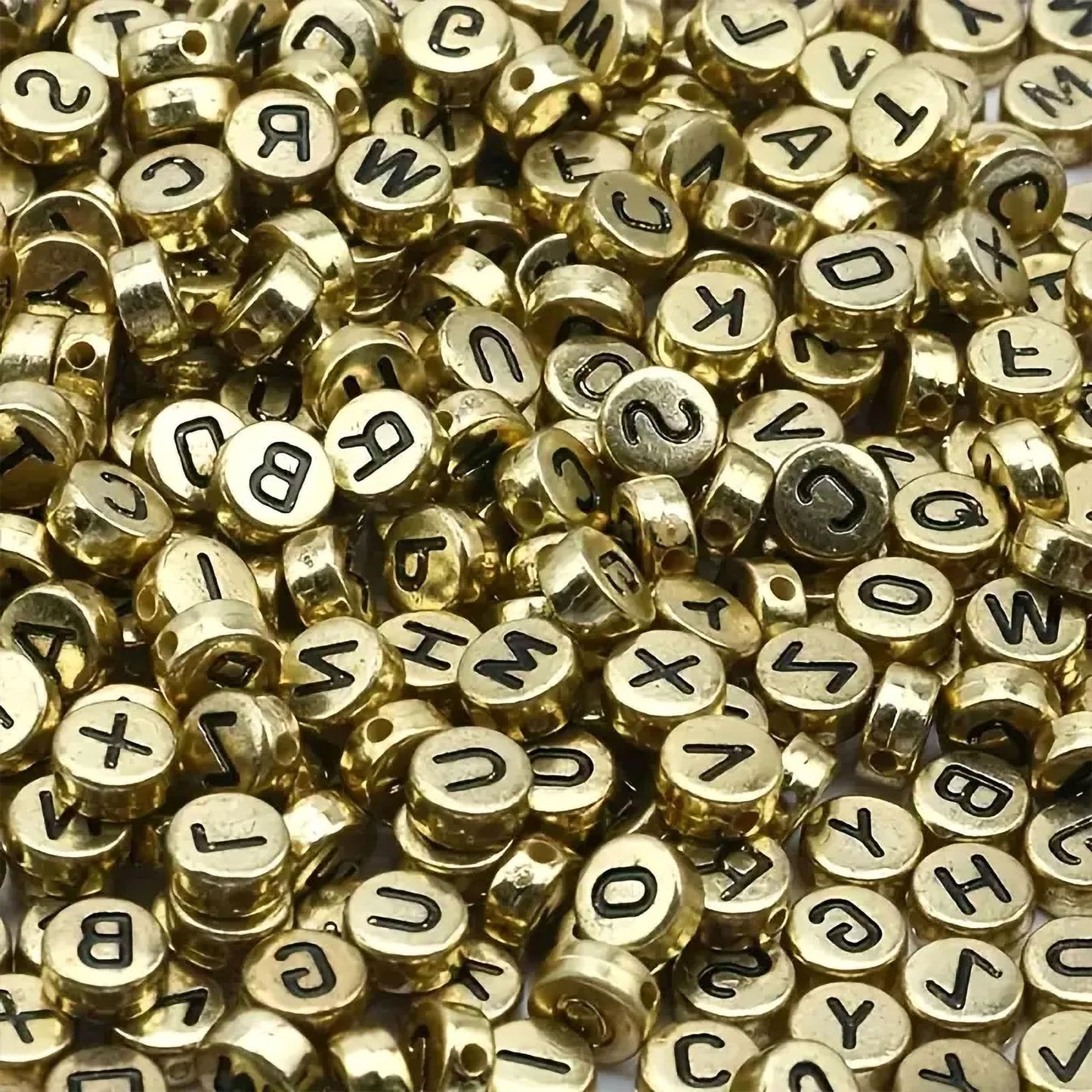 Alphabet Letter Round Beads 6mm