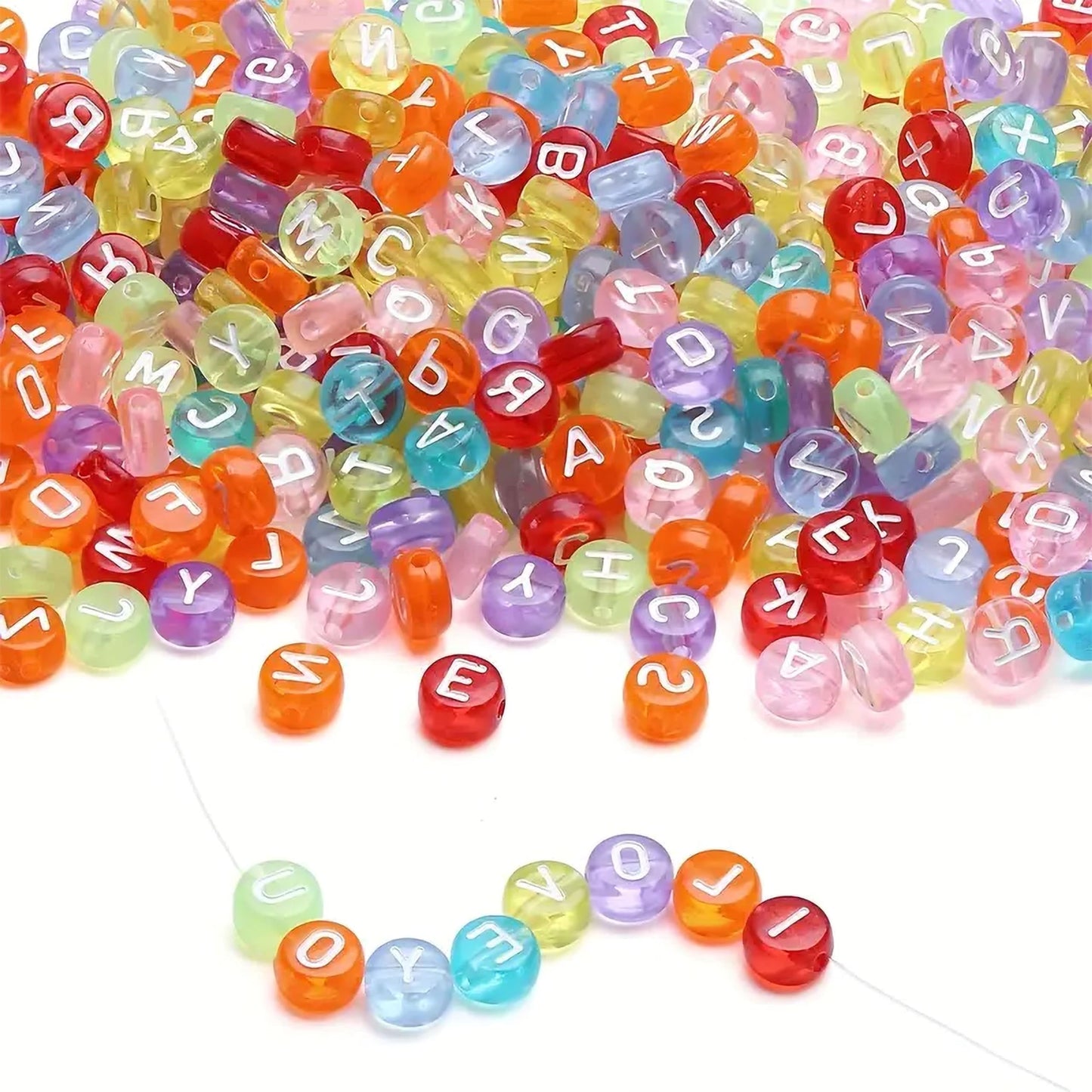 Alphabet Letter Round Beads 6mm