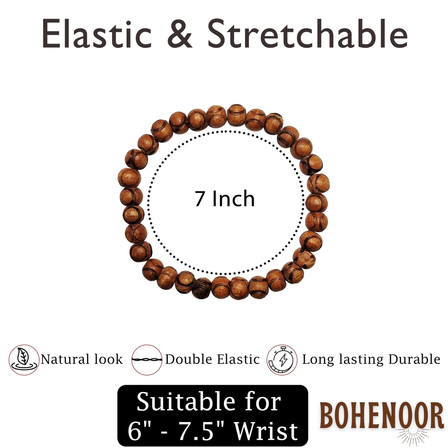 Wooden Boho Bracelet Set for Men - 1 Set