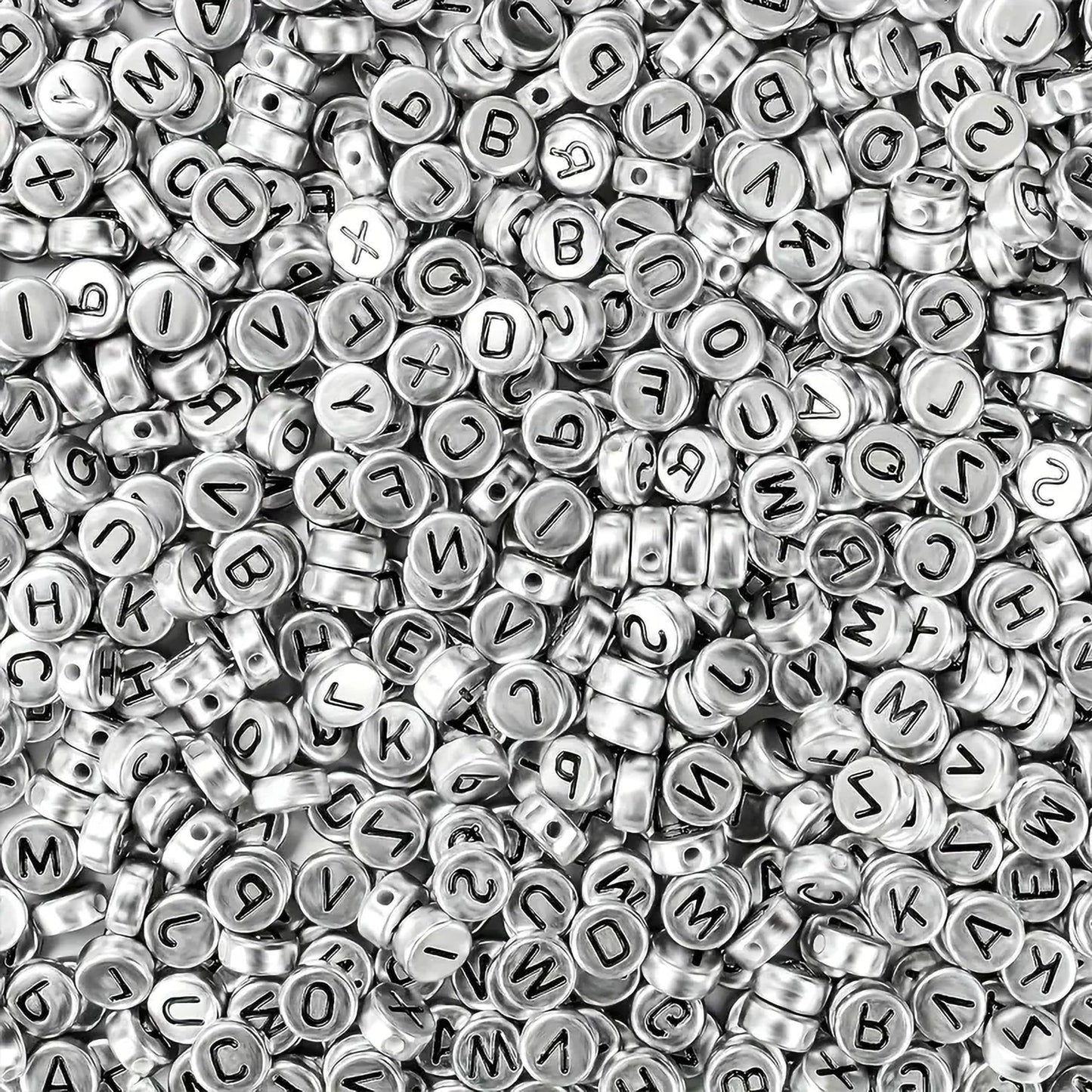 Alphabet Letter Round Beads 6mm