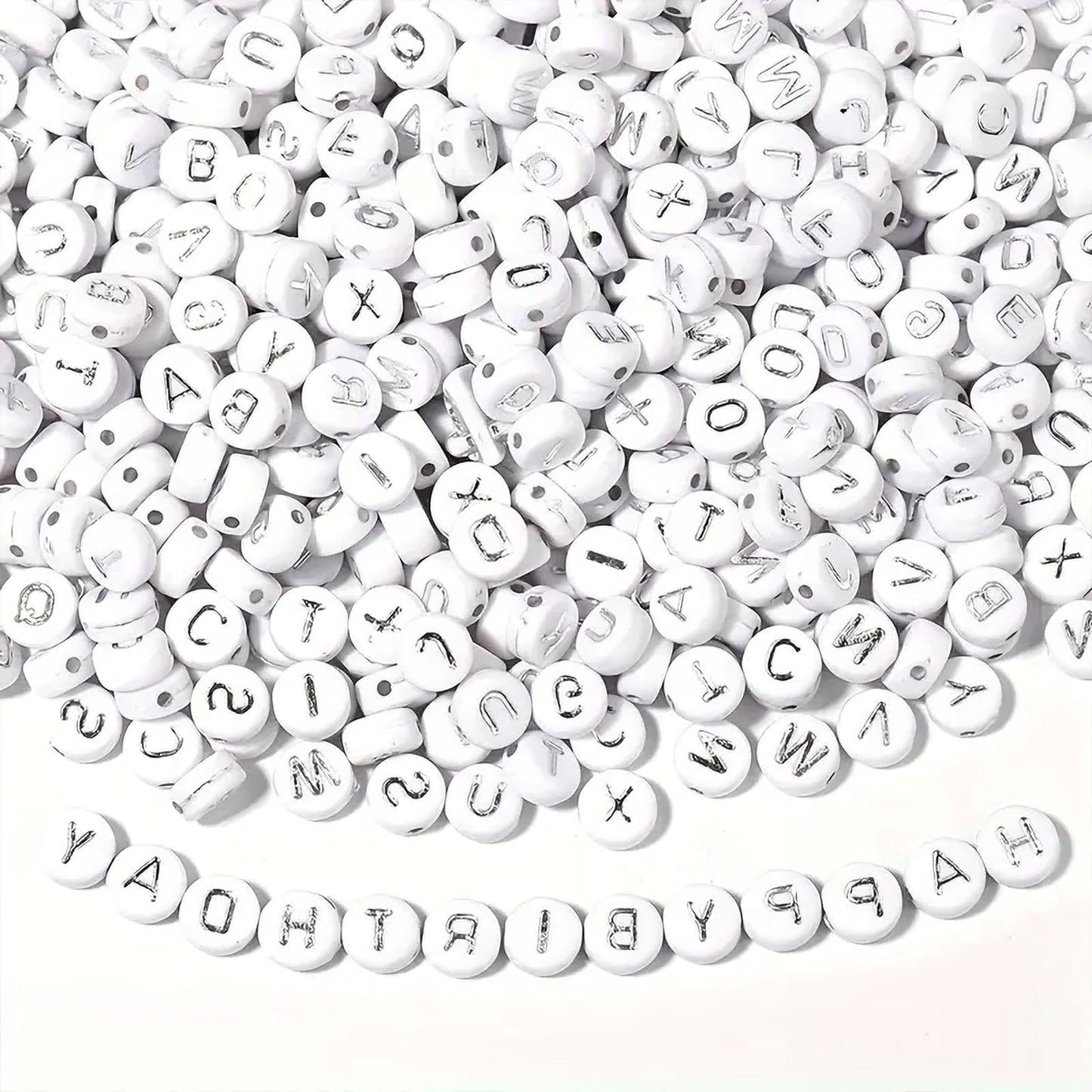 Alphabet Letter Round Beads 6mm