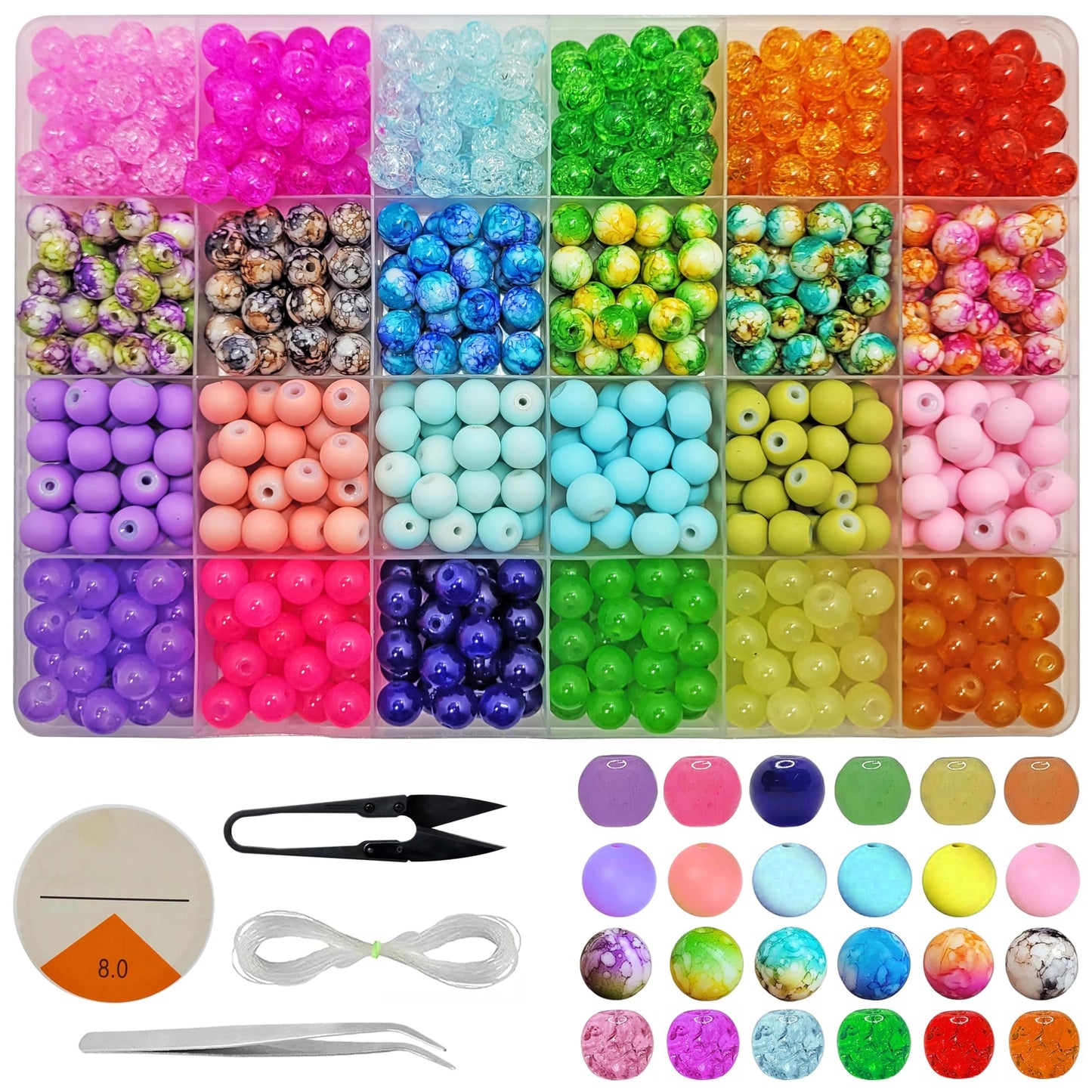 Mega Beads Combo Set for Crafts - Set of 24 Beads