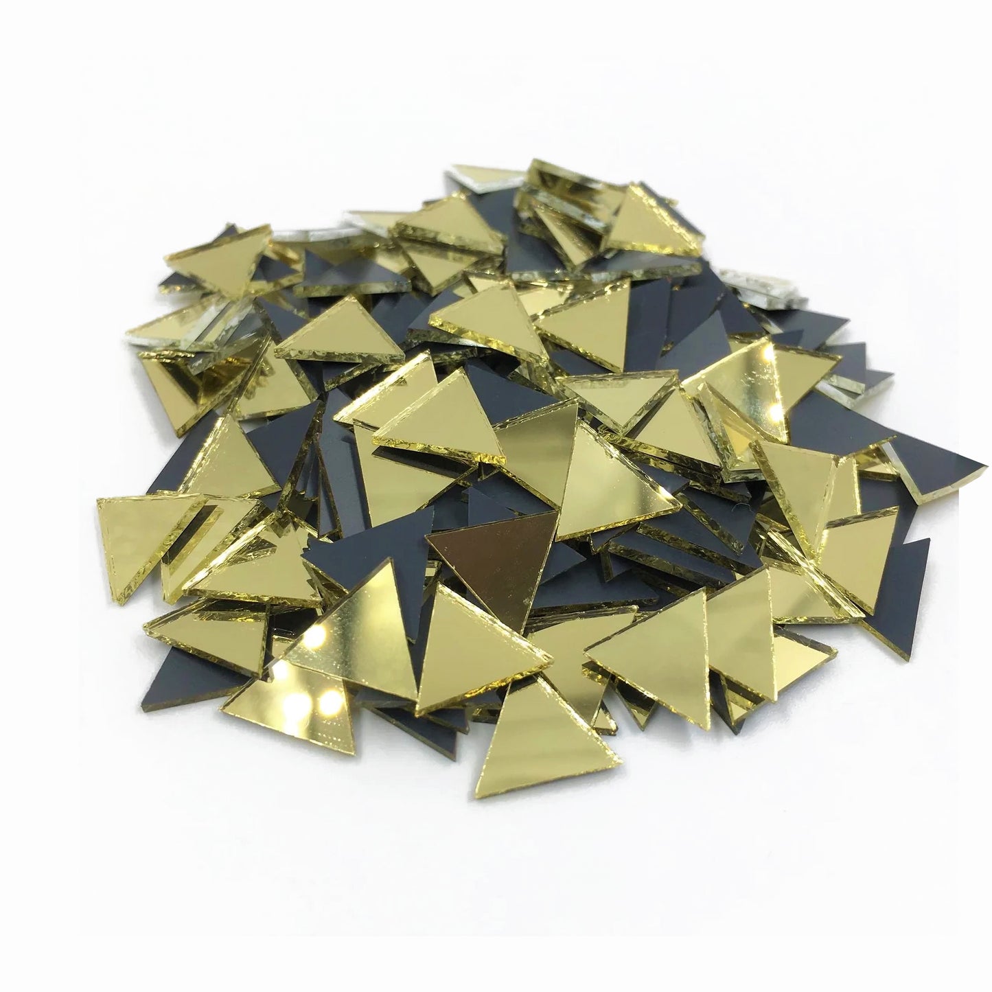 Gold Round Glass Pieces for Crafts & Lippan Art