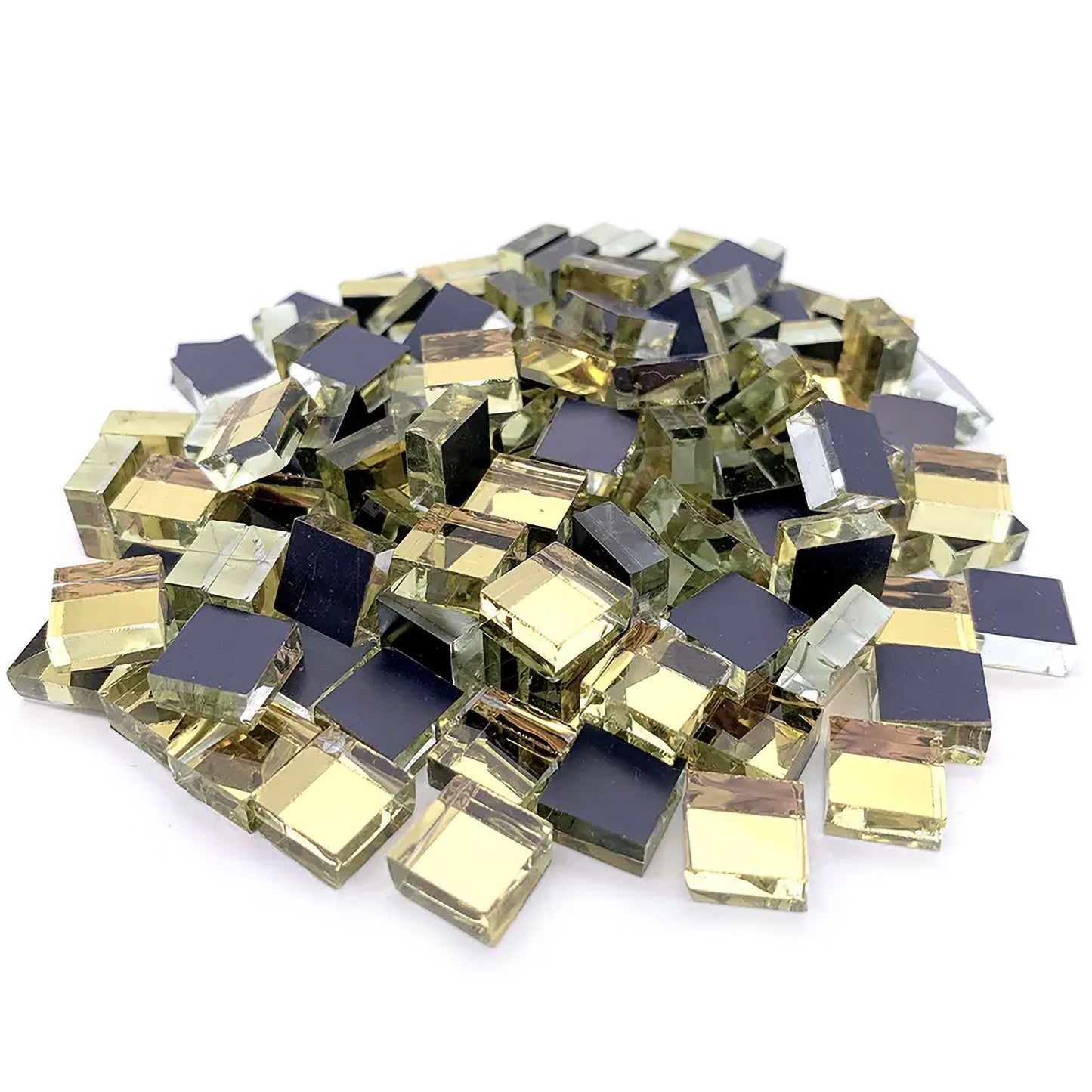 Gold Square Glass Pieces for Crafts & Lippan Art