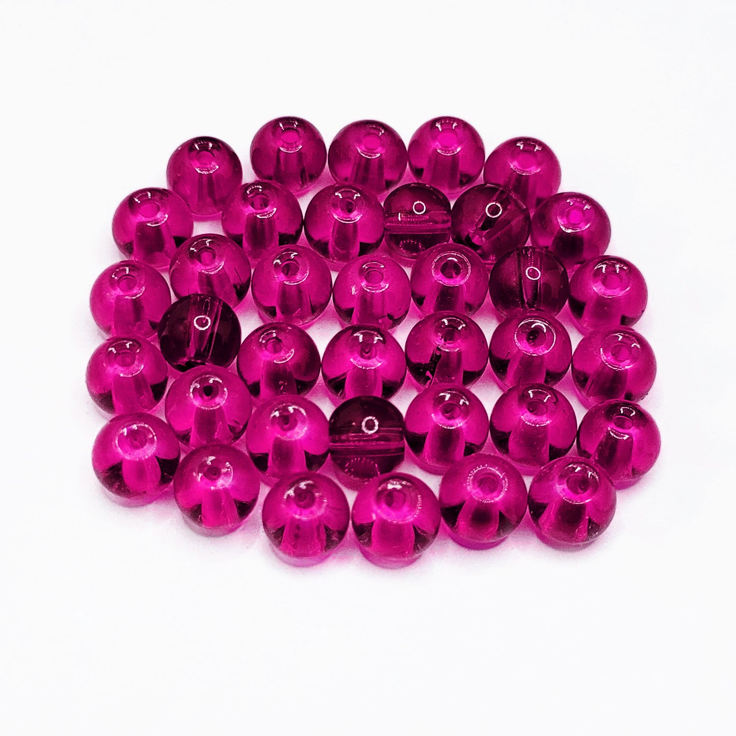 Transparent Glass Pearl Beads 6mm | 50 Pcs