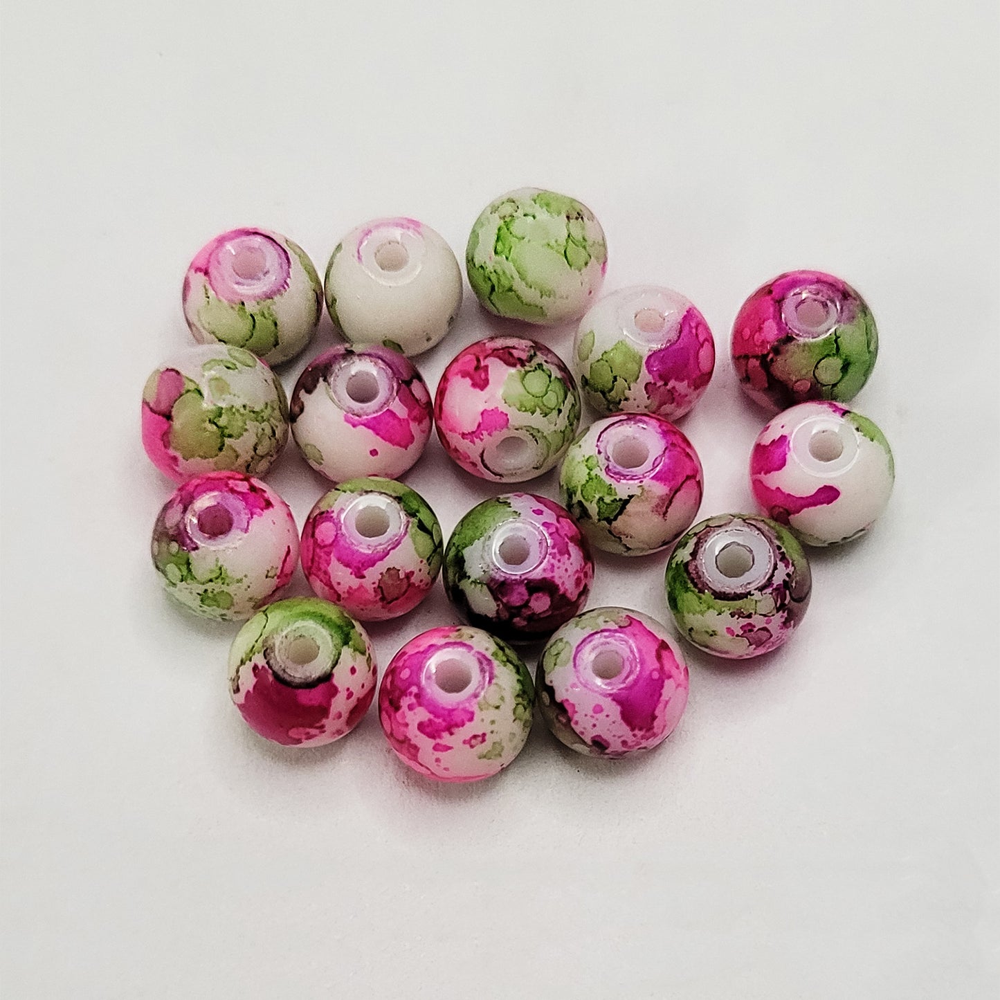 Marble Glass Beads 8mm