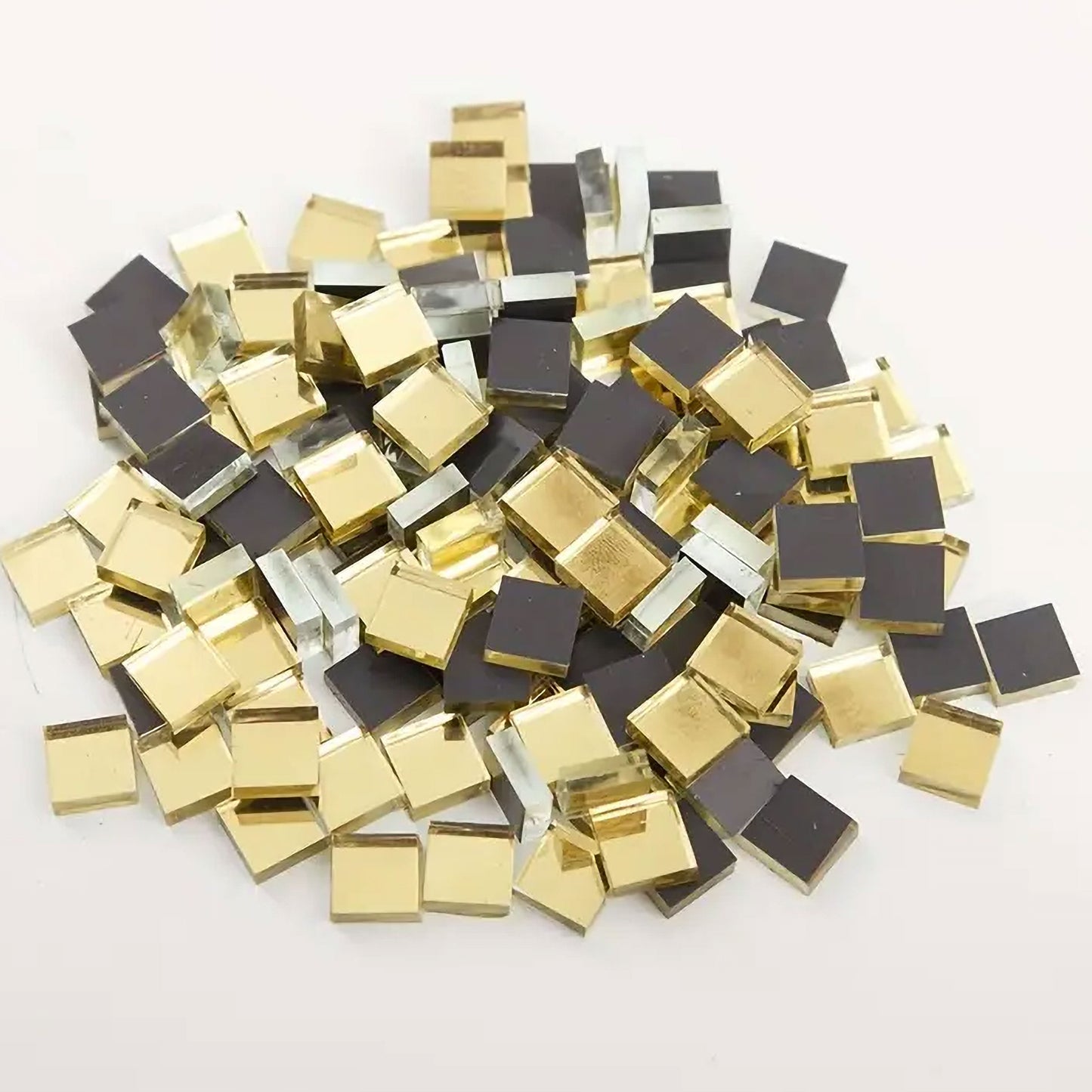 Gold Square Glass Pieces for Crafts & Lippan Art