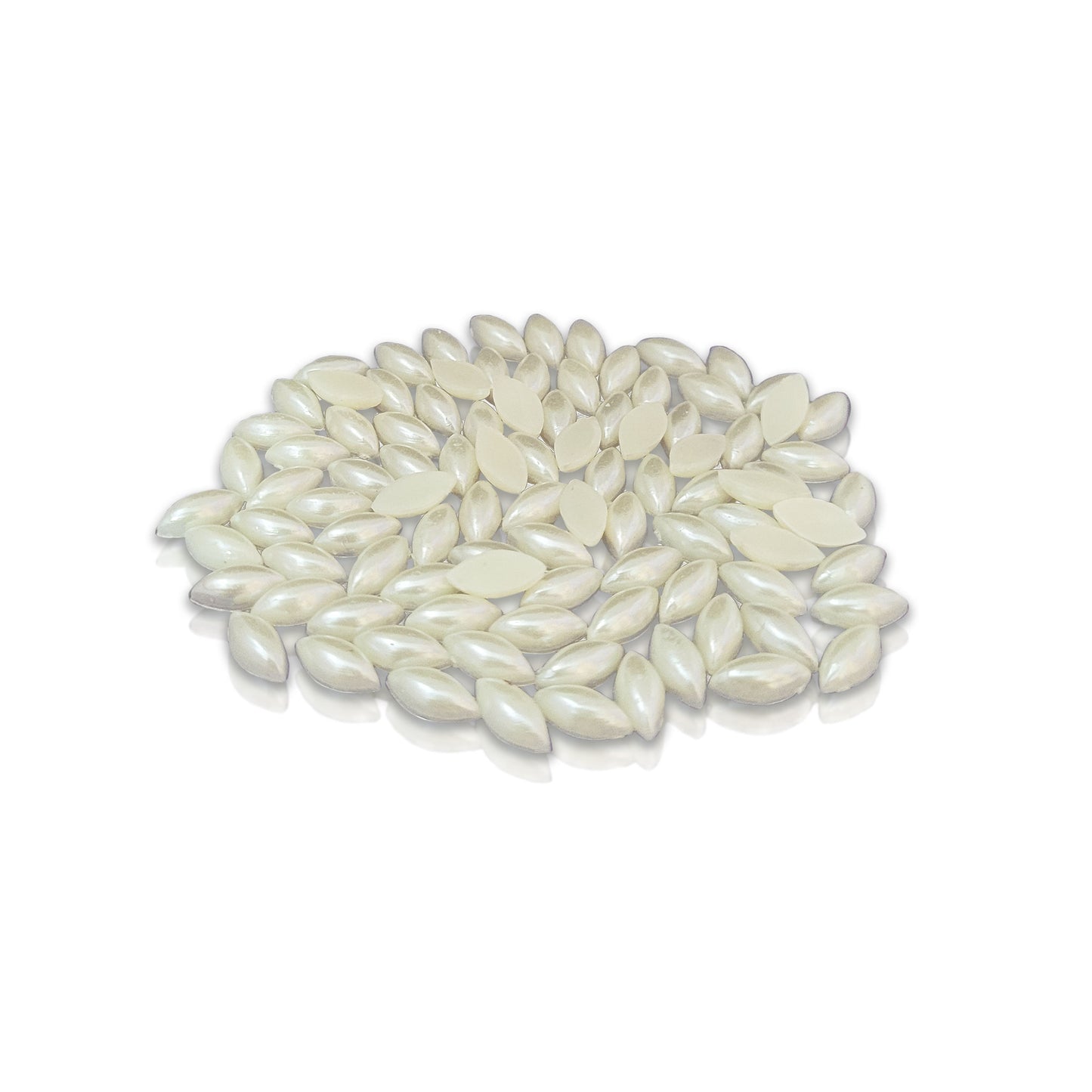 Flat Back Half Oval Kisti Beads