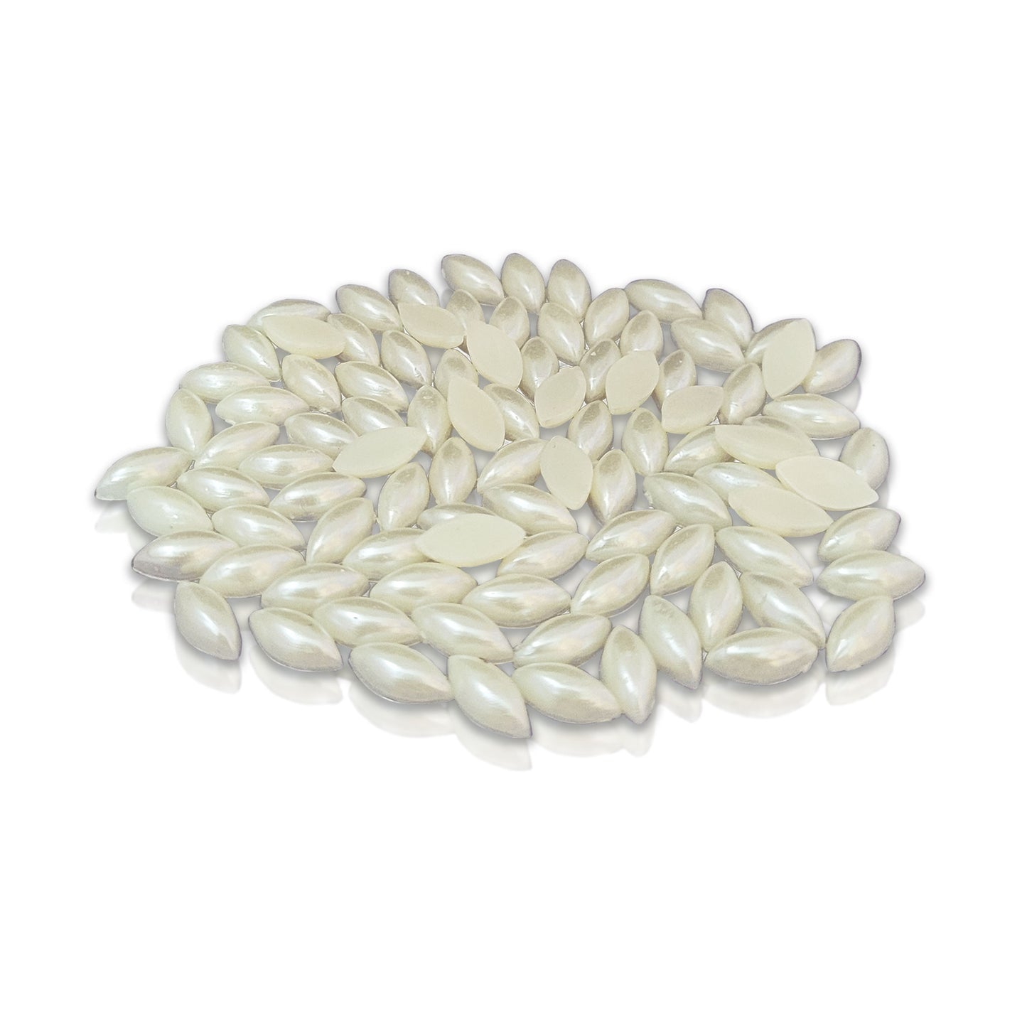 Flat Back Half Oval Kisti Beads