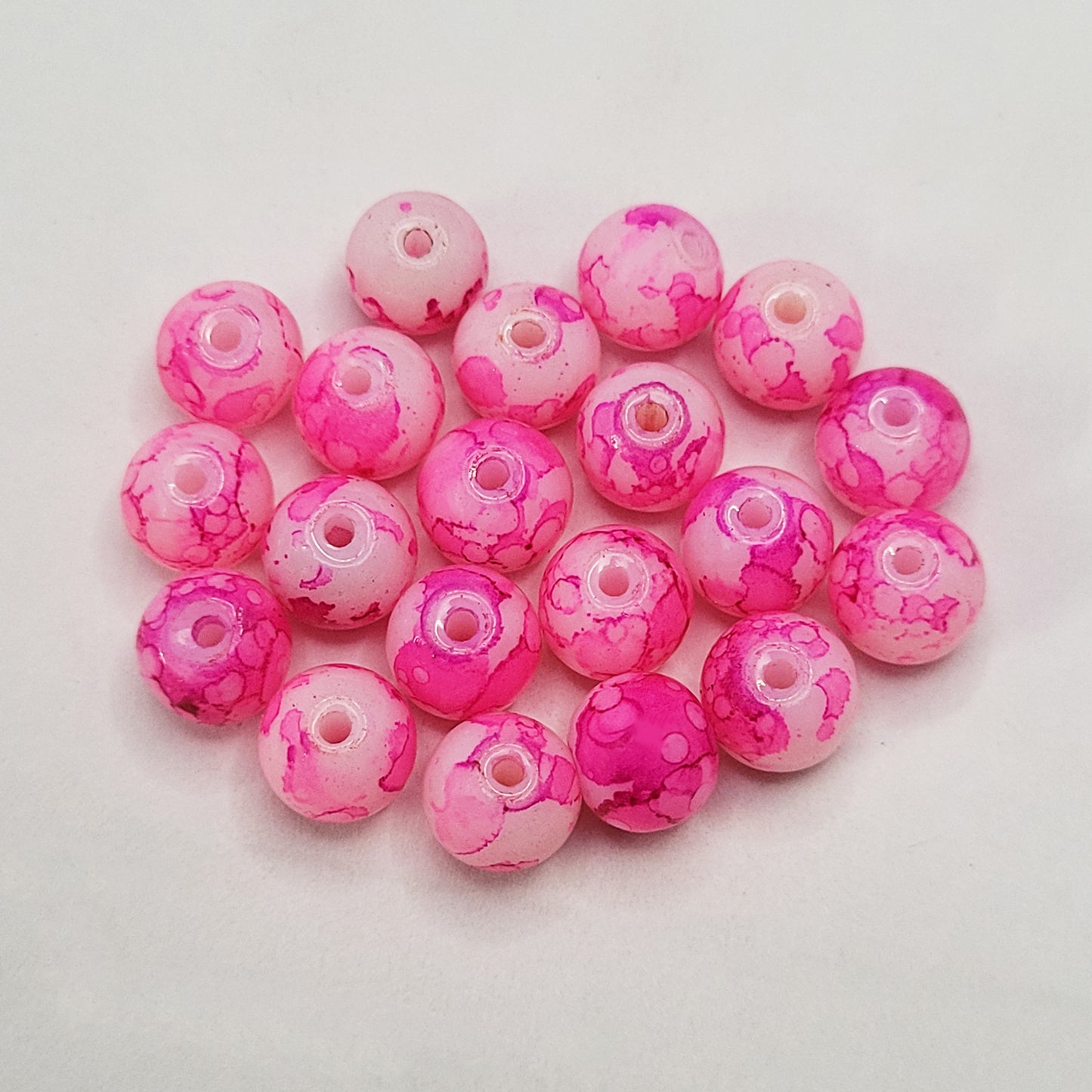 Marble Glass Beads 8mm