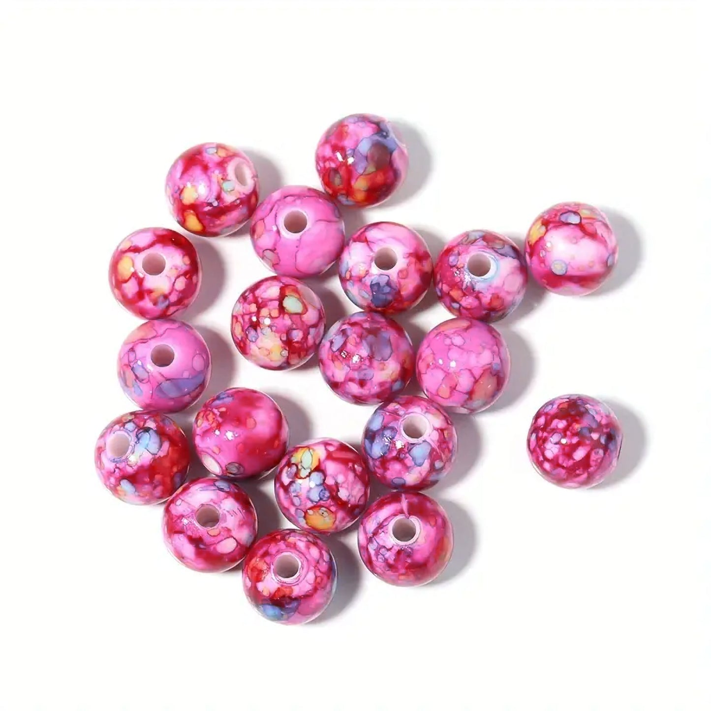 Vibrant Acrylic Marble Beads 8mm