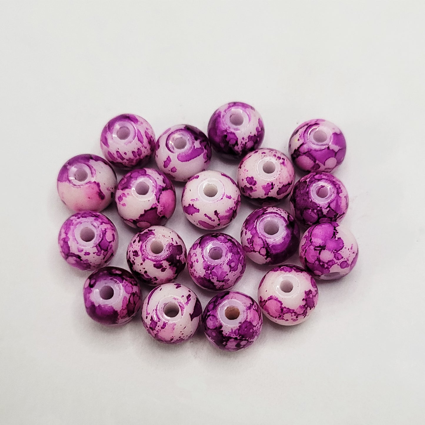 Marble Glass Beads 8mm