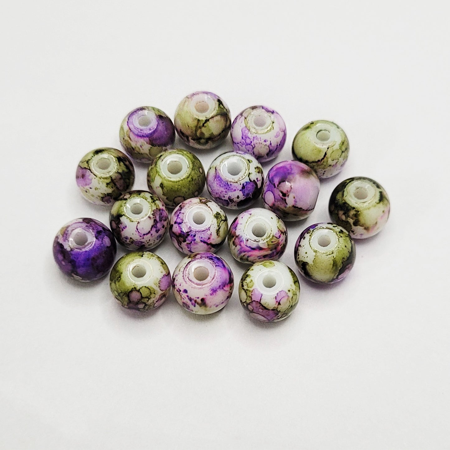 Marble Glass Beads 8mm