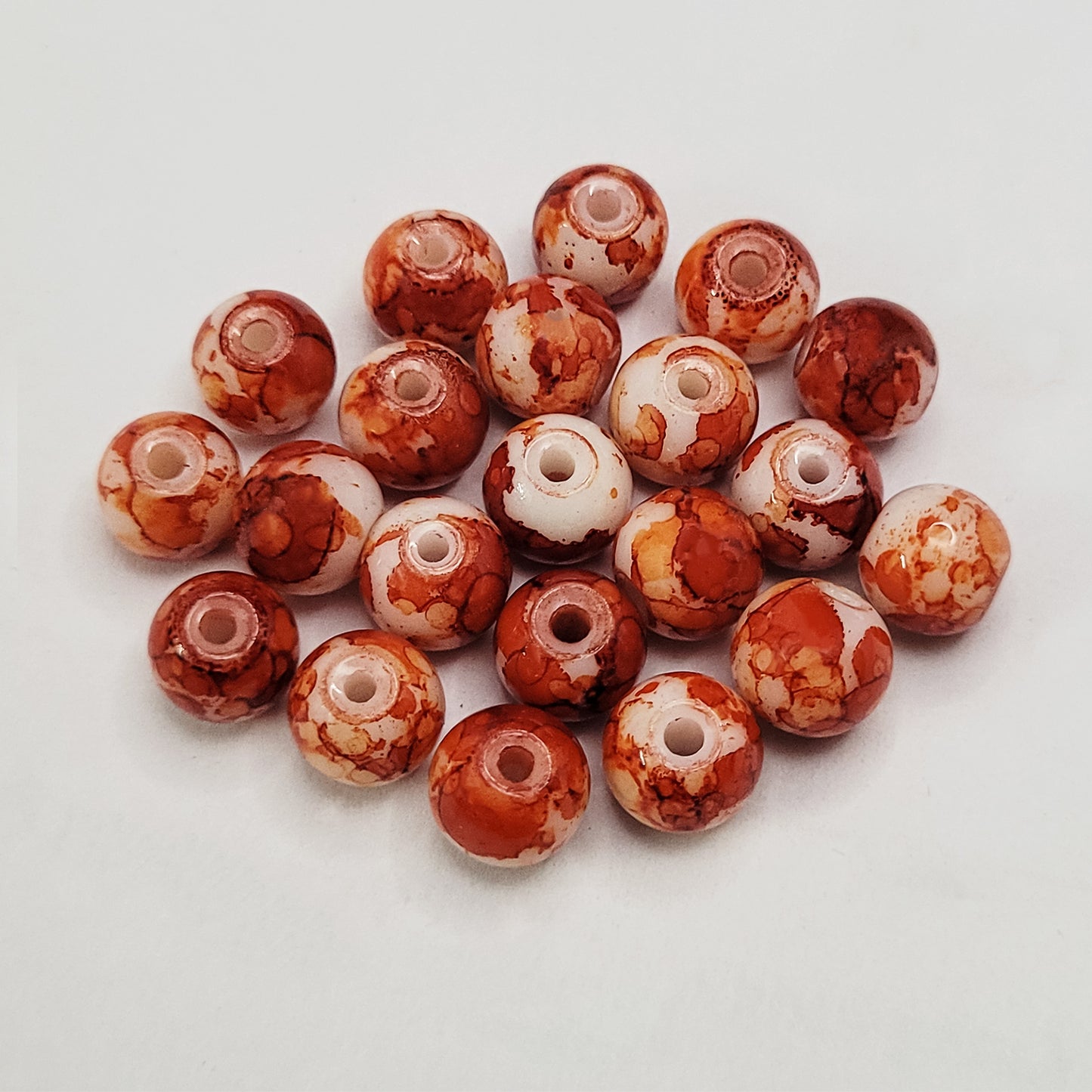 Marble Glass Beads 8mm