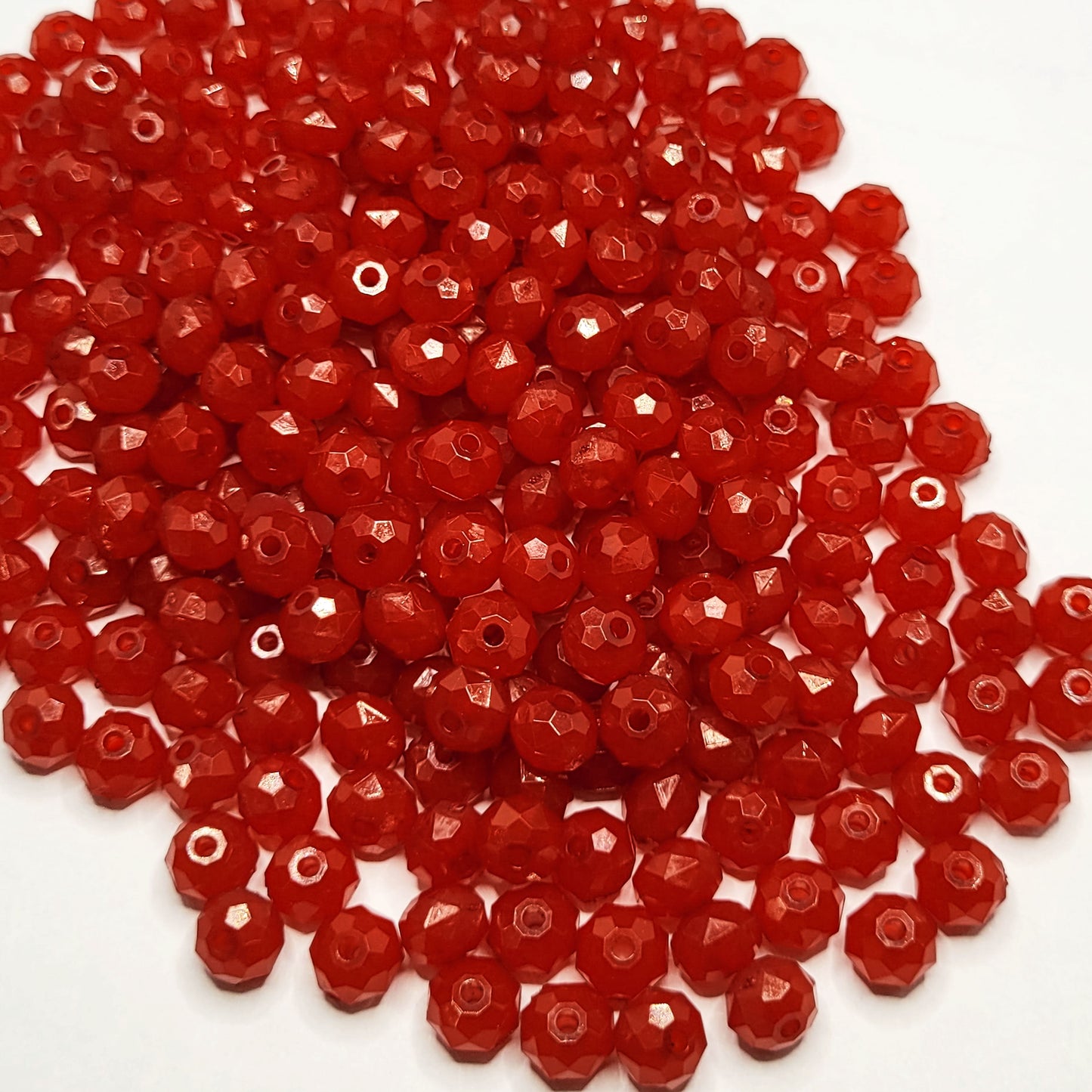 Tyre Opaque Acrylic Plastic Beads 8mm - 50 pcs