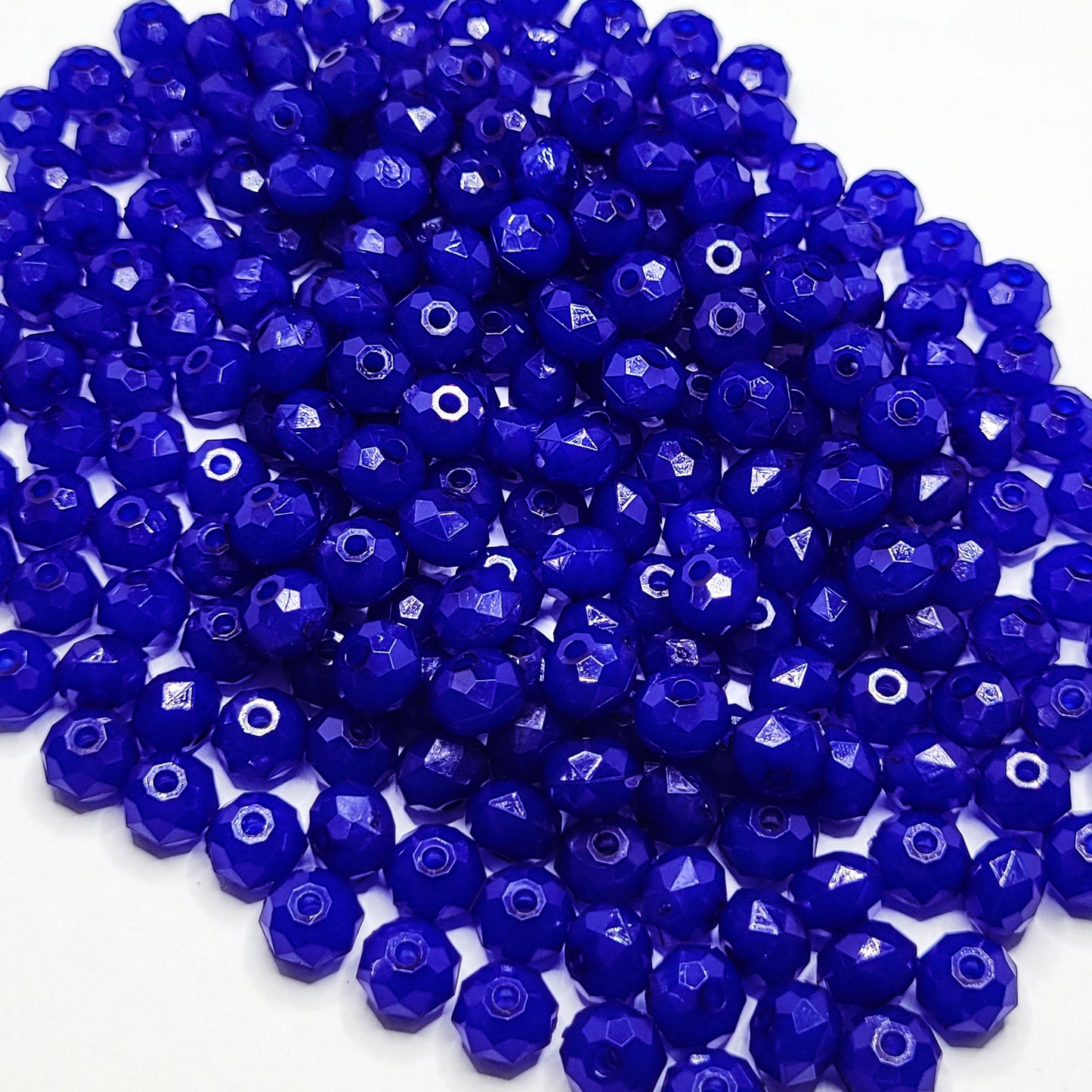 Tyre Opaque Acrylic Plastic Beads 8mm - 50 pcs