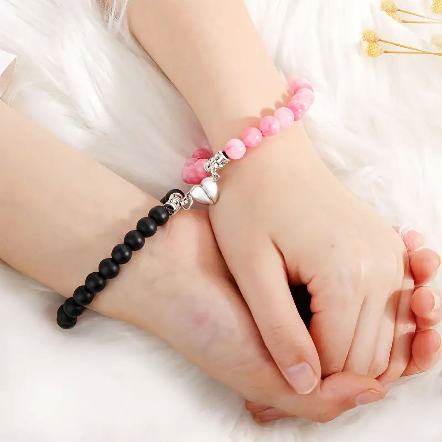 Magnetic Charm Beads for Couple Bracelets - 5 Pcs