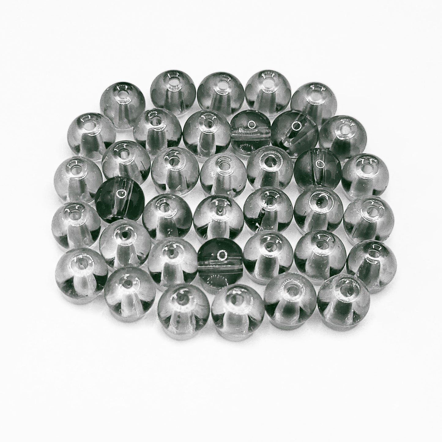 Transparent Glass Pearl Beads 6mm | 50 Pcs